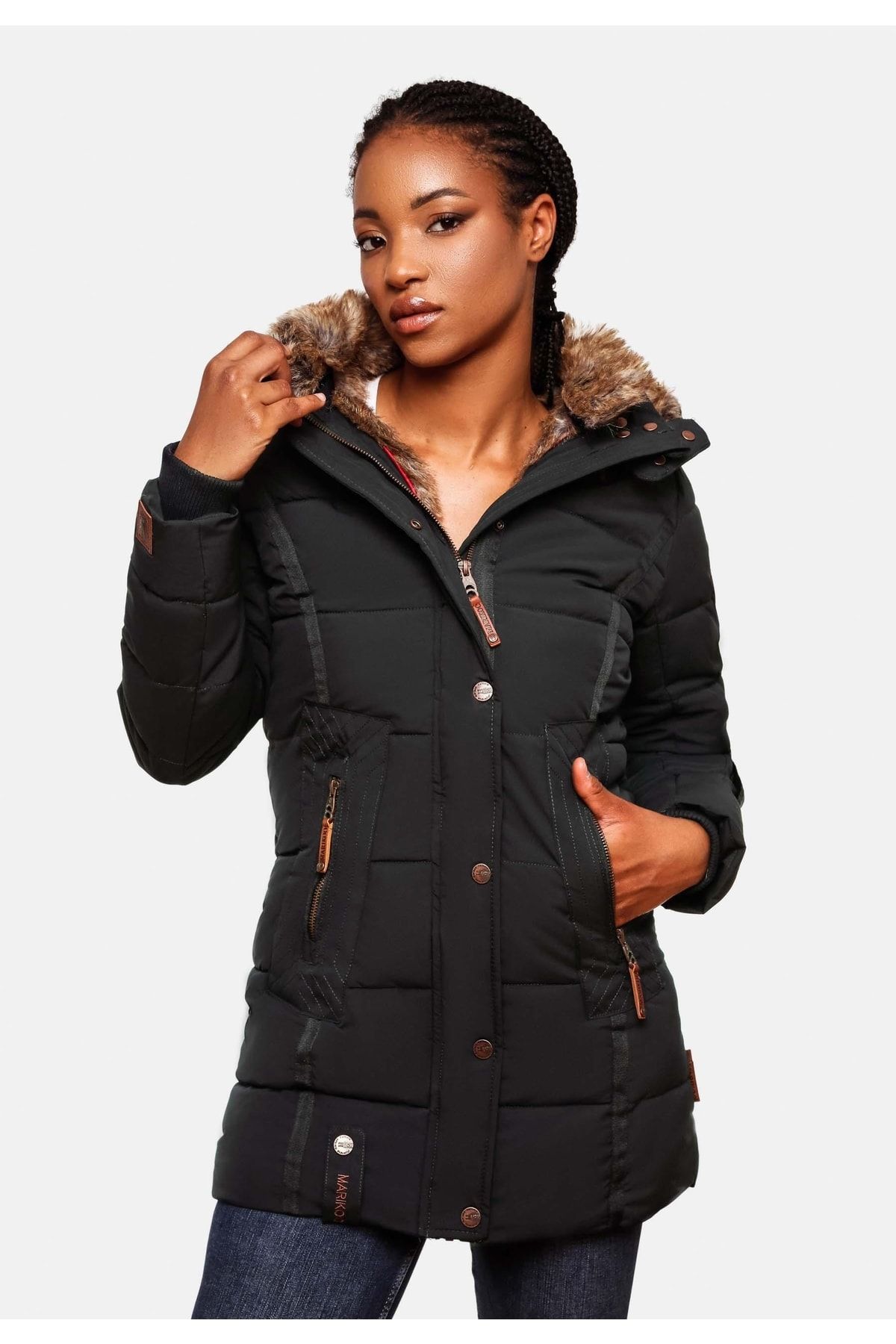 Marikoo Mantel Schwarz Parka