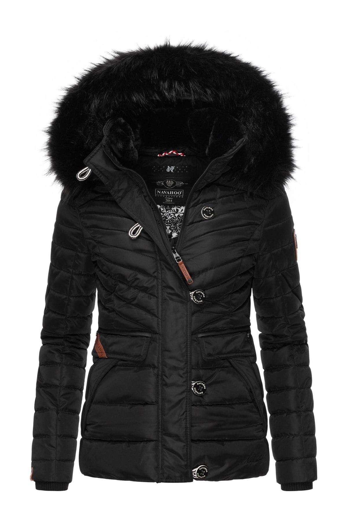 Navahoo Winterjacke Schwarz Puffer
