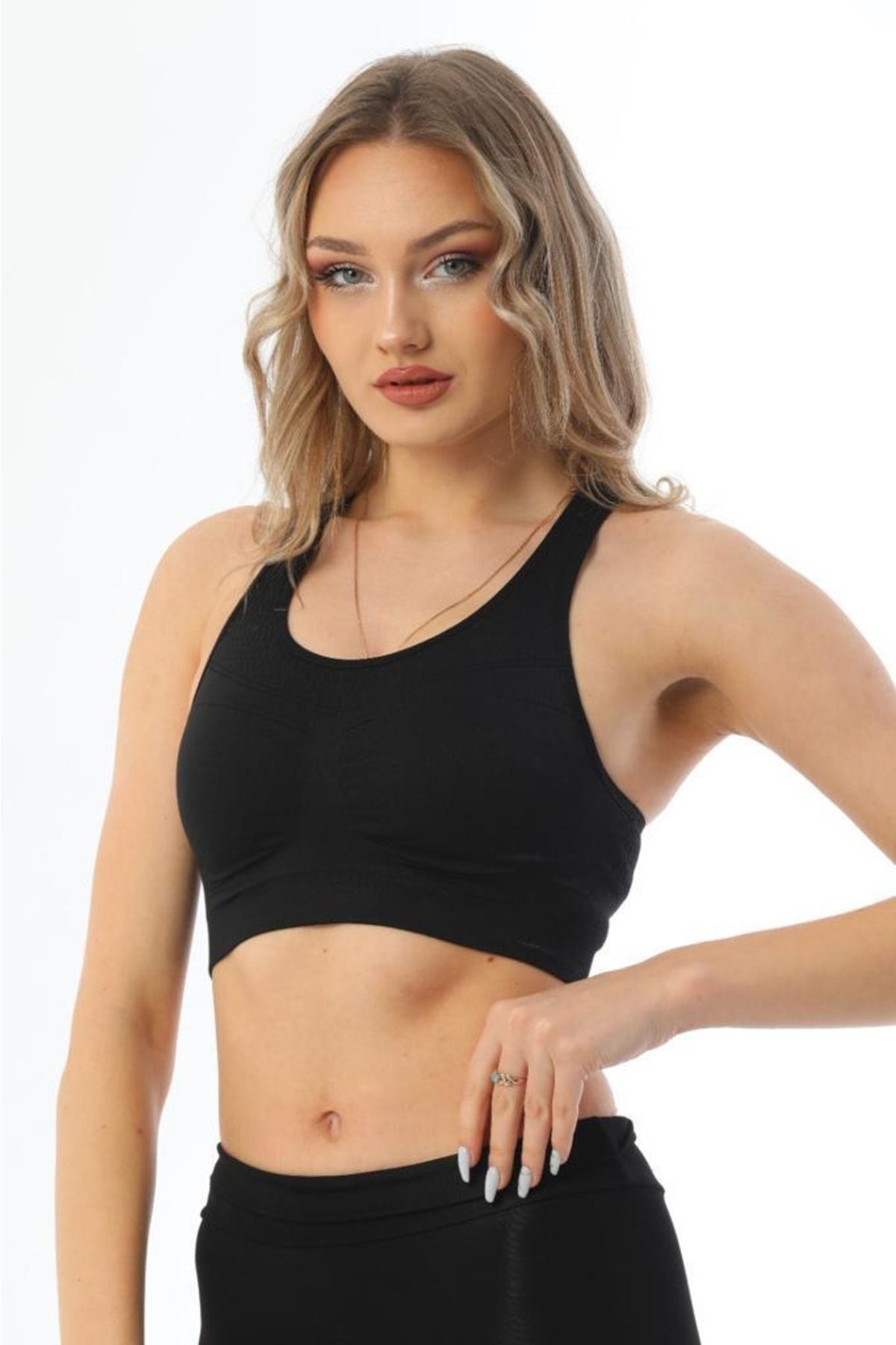 Kadın Toparlayıcı Push-up Yazılı Spor Bralet Spor Südyeni