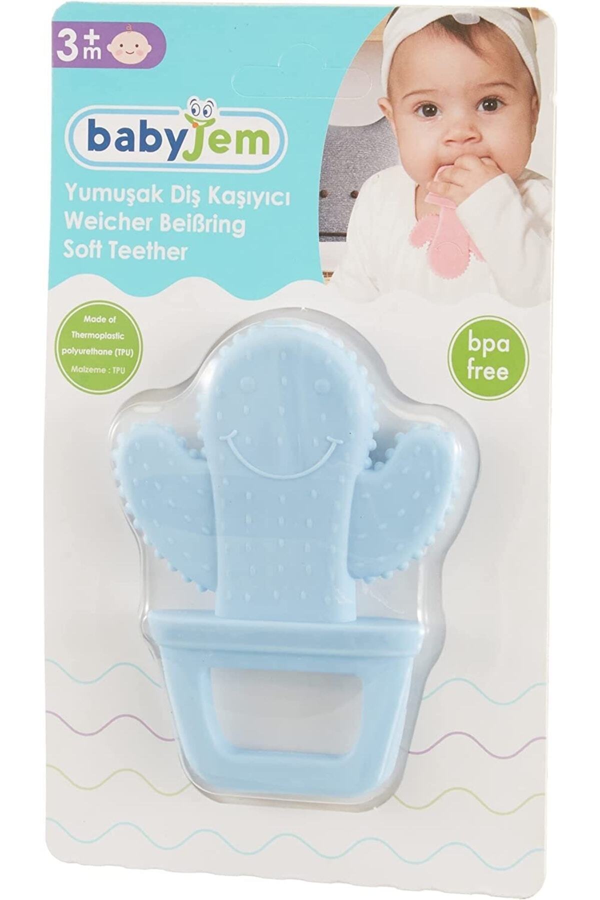 Babyjem 2'li Mavi Diş Kaşıma Seti Diş Kaşıyıcı Kirpi Eldiven Diş Kaşıyıcı Kaktüs fotoğrafı 2 (önizleme)