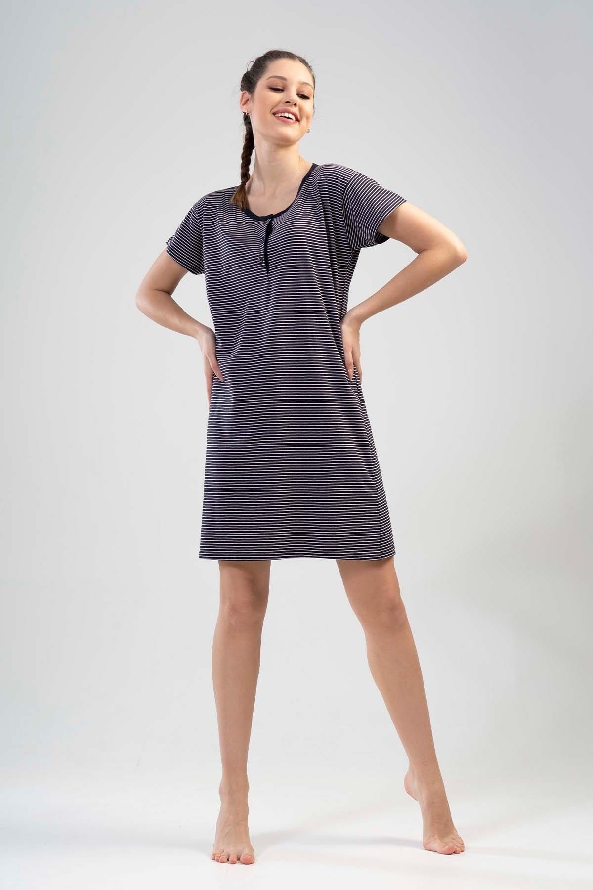 Vienetta Kadın Kısa Kol Dress Blues Tunik 2c0t1n642