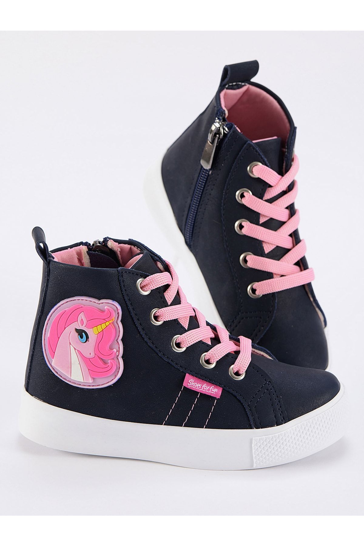 Denokids Unicorn Lacivert Kız Sneakers