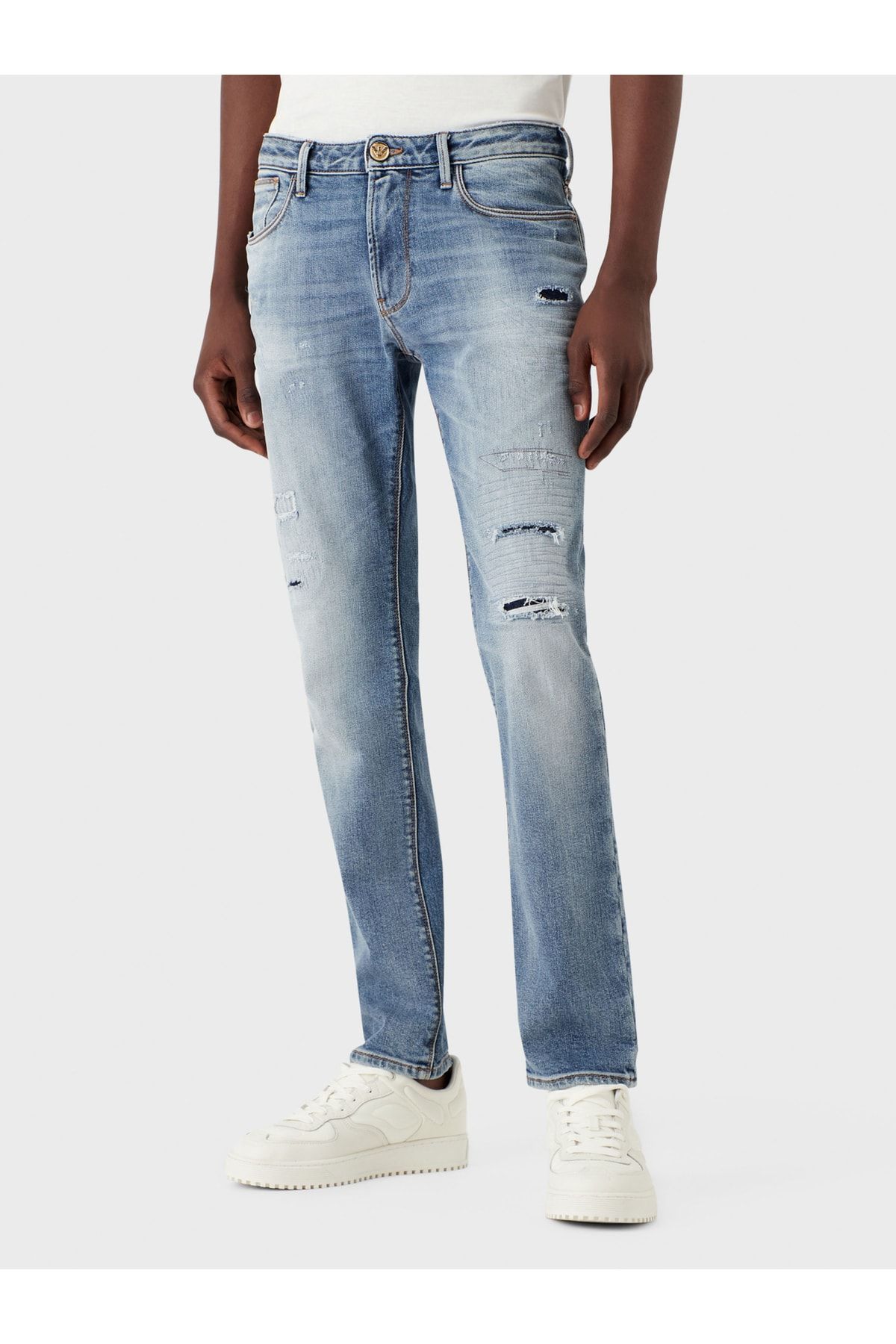 Mens light blue armani jeans deals