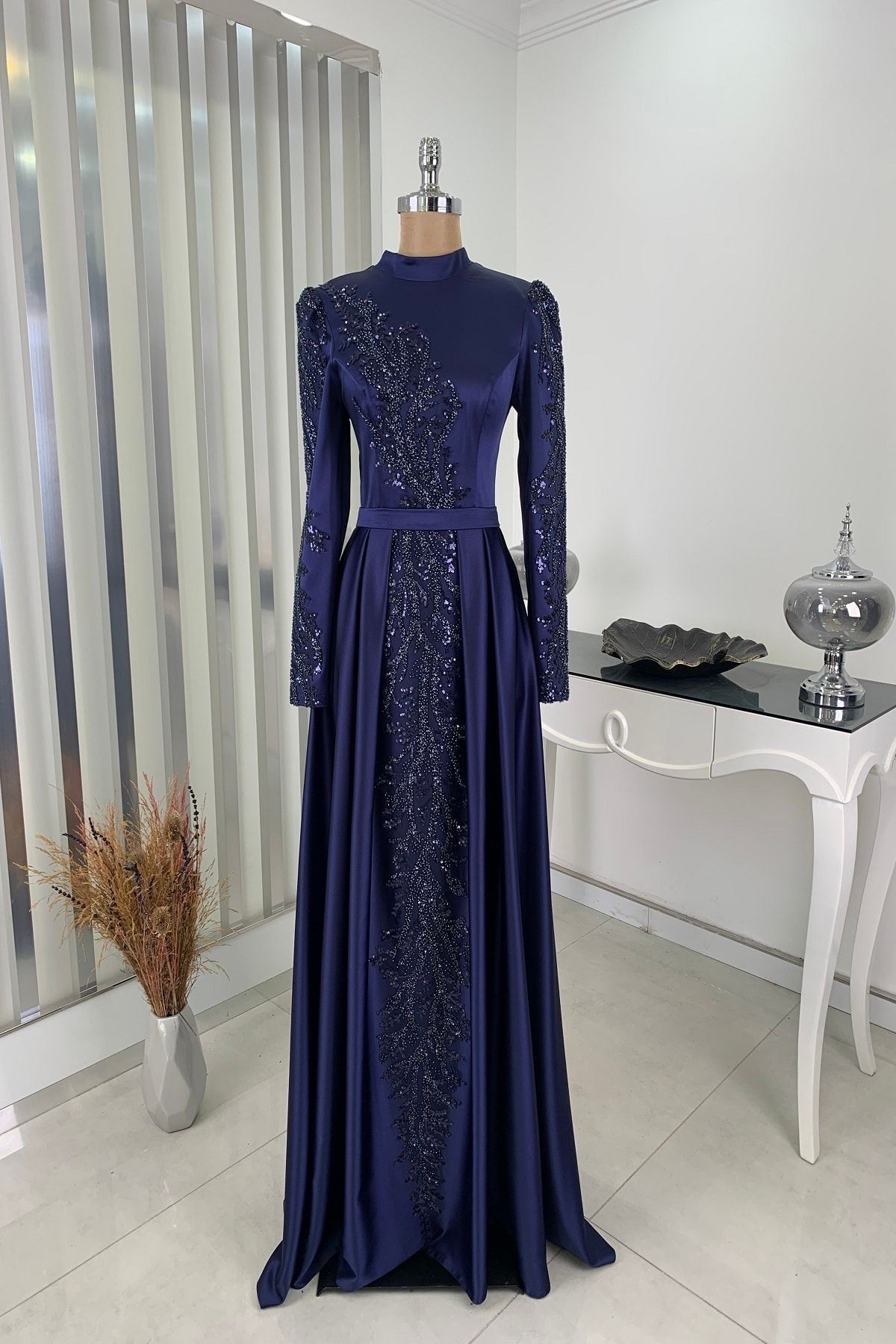 Dark blue long frock sale