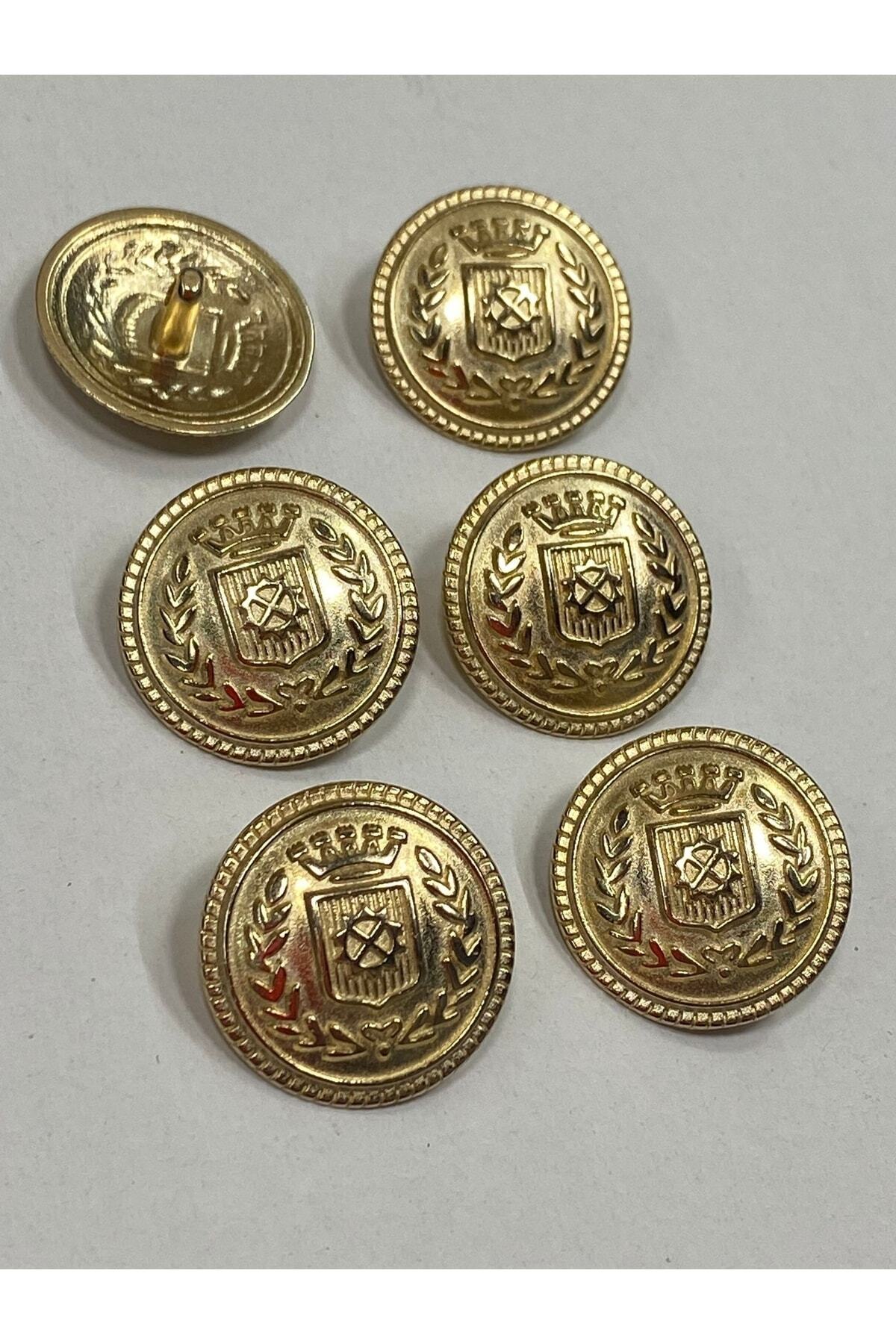 Trench Coat And Jacket Button Set Set of 6 Gold / Wreath Model