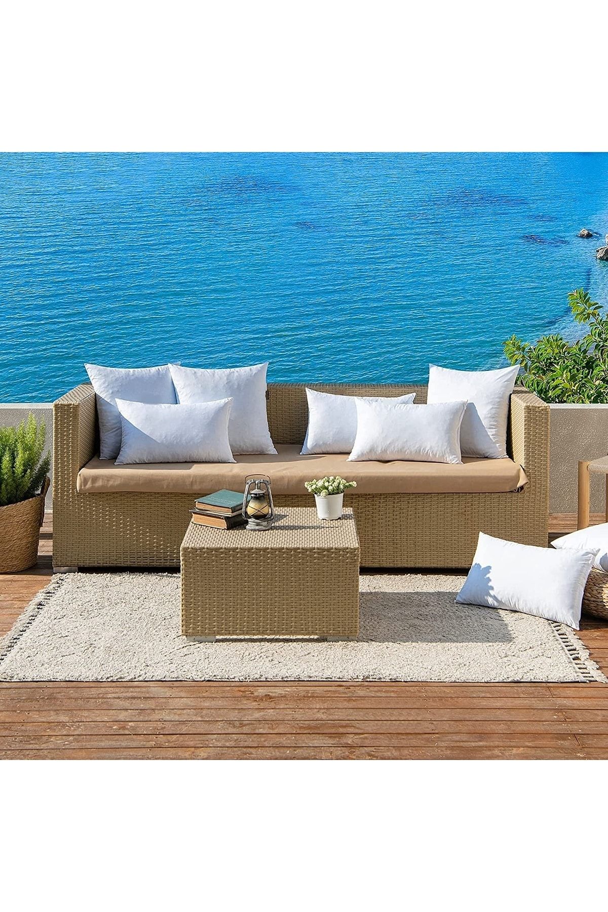 z Concept Iz Prime Garden Living Room Throw Pillow Inner Pillow Set 6 Pieces Square and Rectangular Pure Silicone Fiber Filled