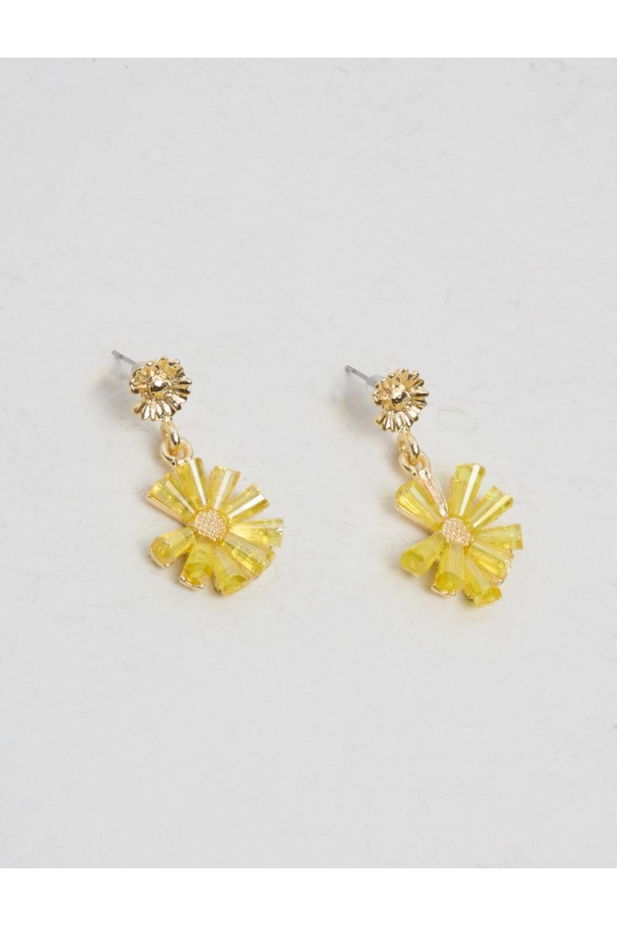 Yellow flower earrings cheap