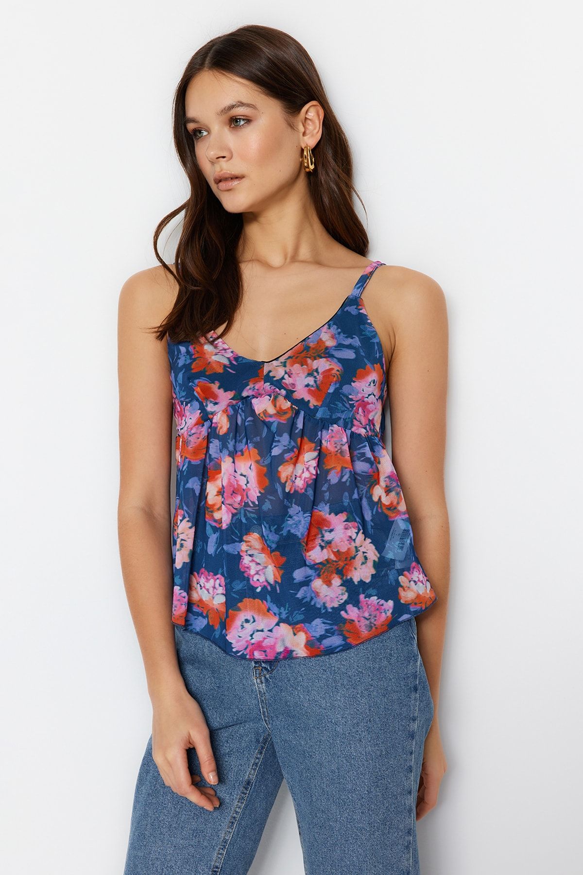 Trendyol Collection Bluse Blau Regular Fit