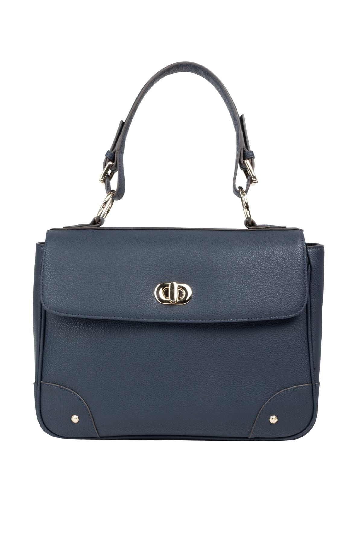 Dreimaster Handtasche Dunkelblau Unifarben