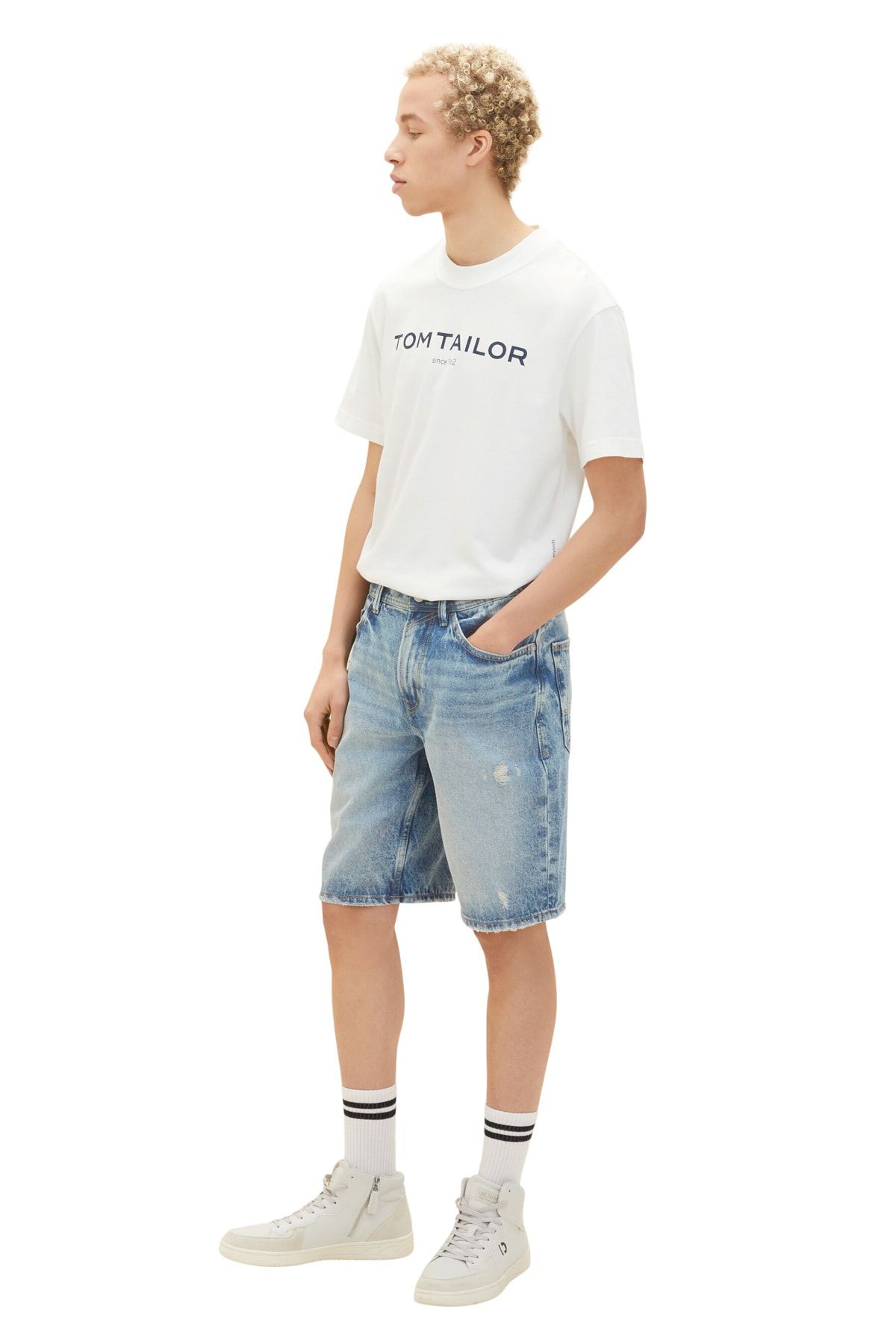 Tom Tailor Waist Gray Normal - Denim - Trendyol - Shorts