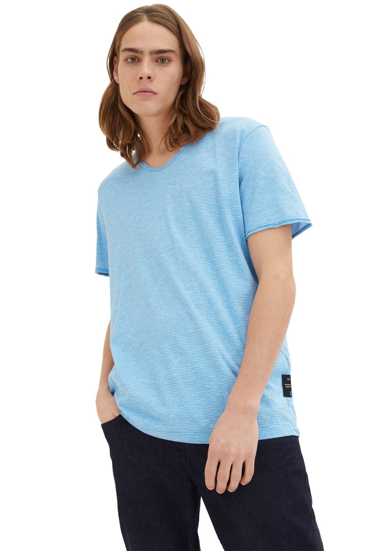 Tom Tailor Denim T-Shirt Blau Regular Fit Fast ausverkauft