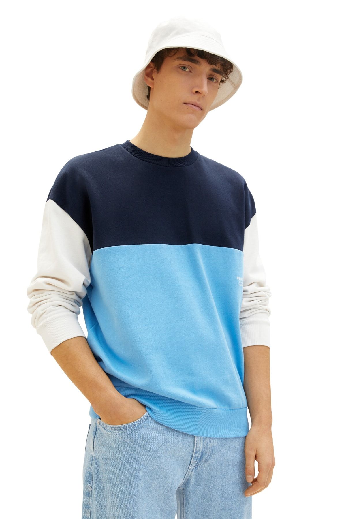 Tom Tailor Denim Sweatshirt - Blue - Regular fit - Trendyol