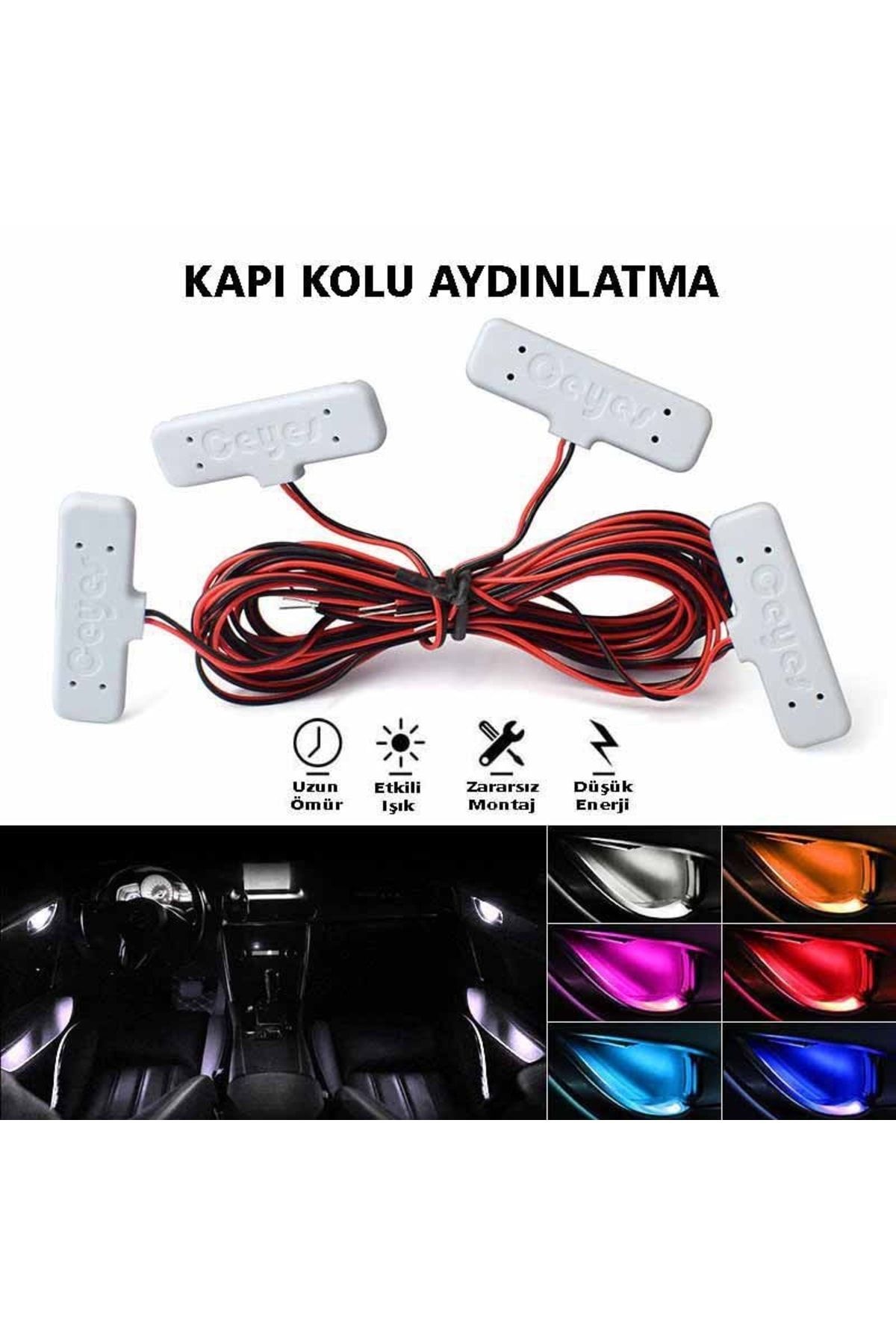 3M Kapı Kolu Aydınlatma Turuncu Araç Içi Led Kapı Içi Led Lamba Kapı