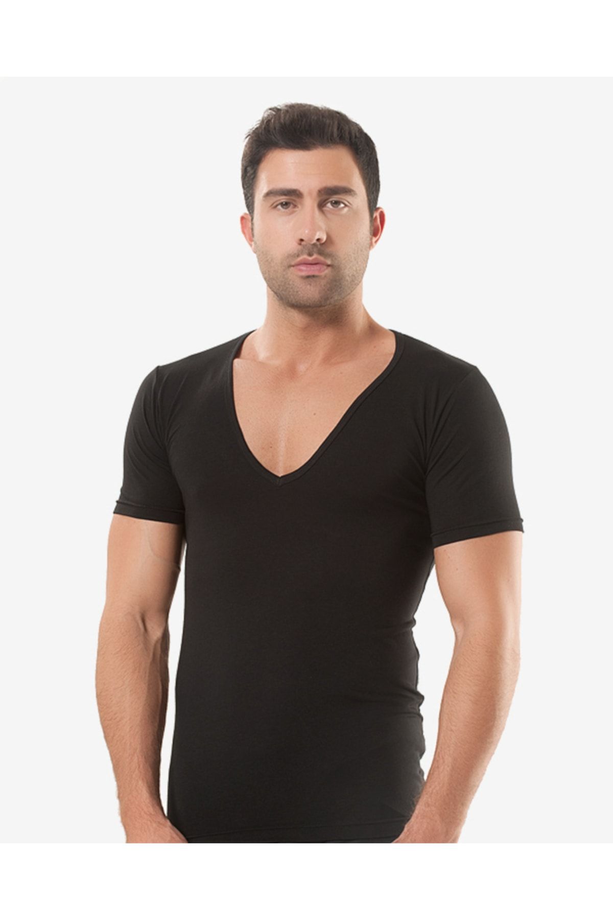 Deep round deals neck t shirt