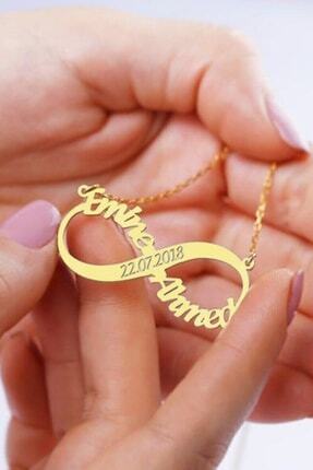 Sahra Gümüş 925 Ayar Gümüş Iki Isimli Sonsuzluk Kolyesi