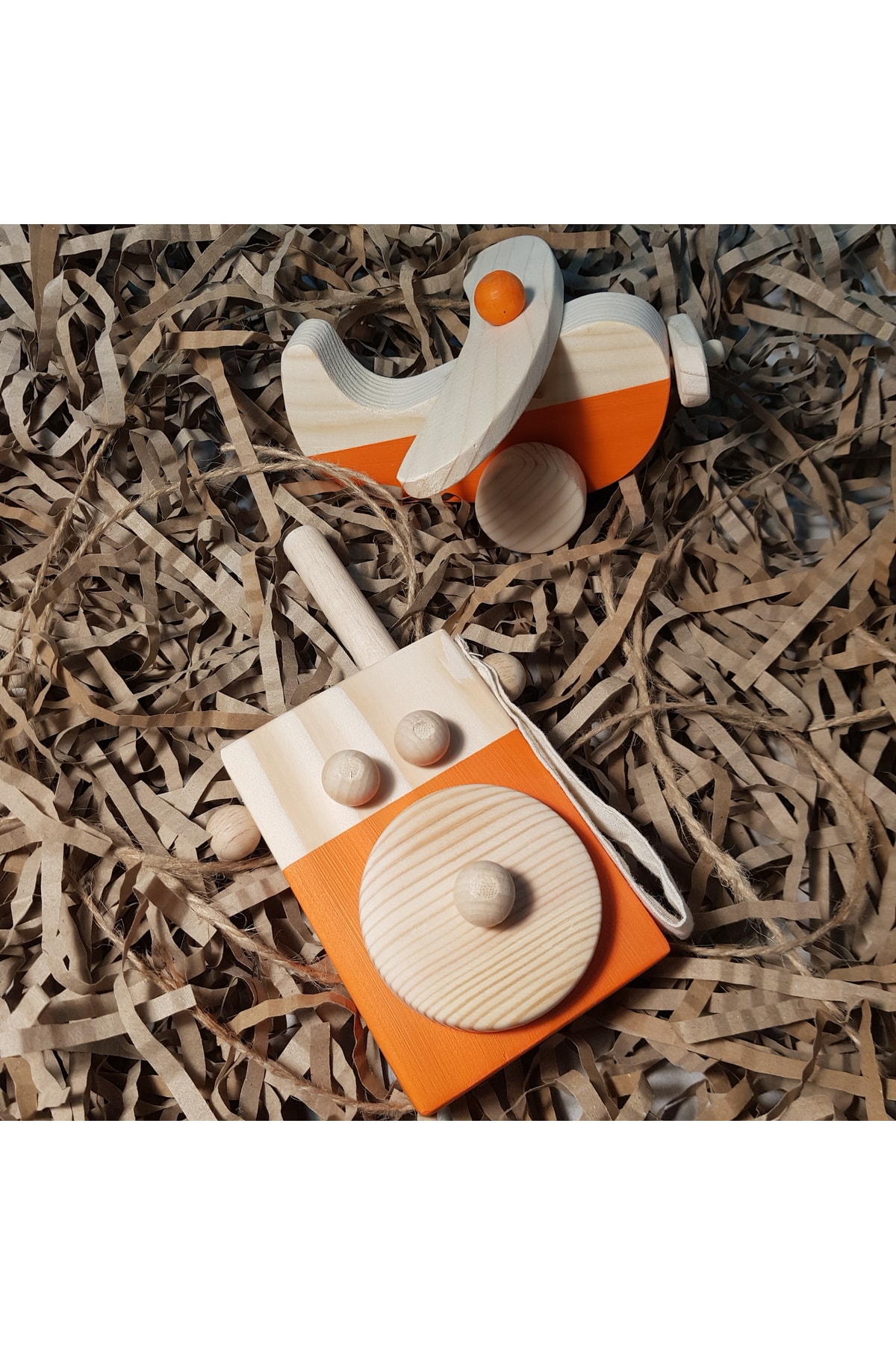 aswood Ahşap Montessori Baby Telsiz + Baby Uçak Oyuncak Set,waldorf Oyuncak,hediyelik Çocuk Oyuncağı +2 Yaş fotoğrafı 2 (önizleme)