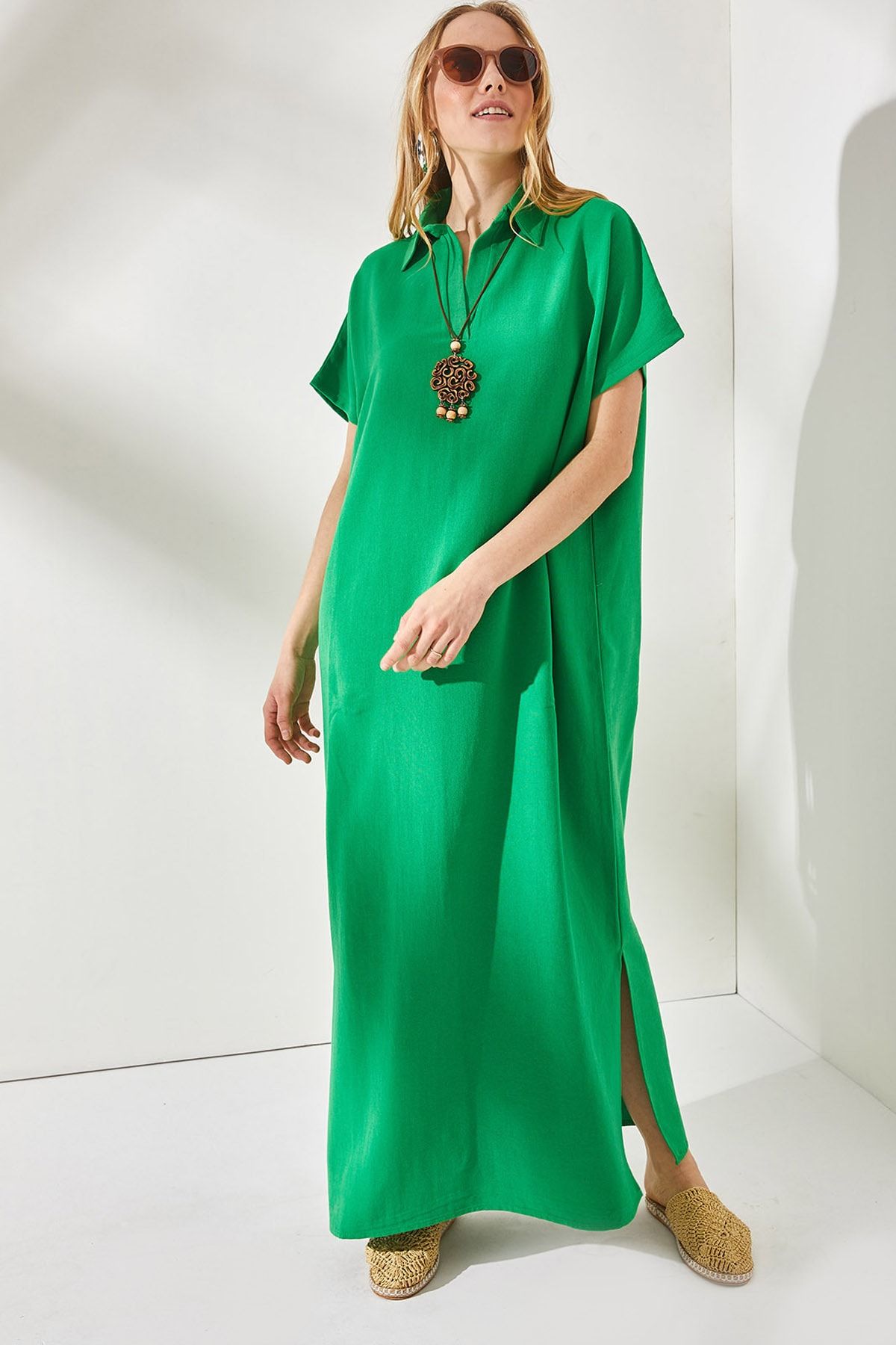 Olalook Kleid Grün A-Linie