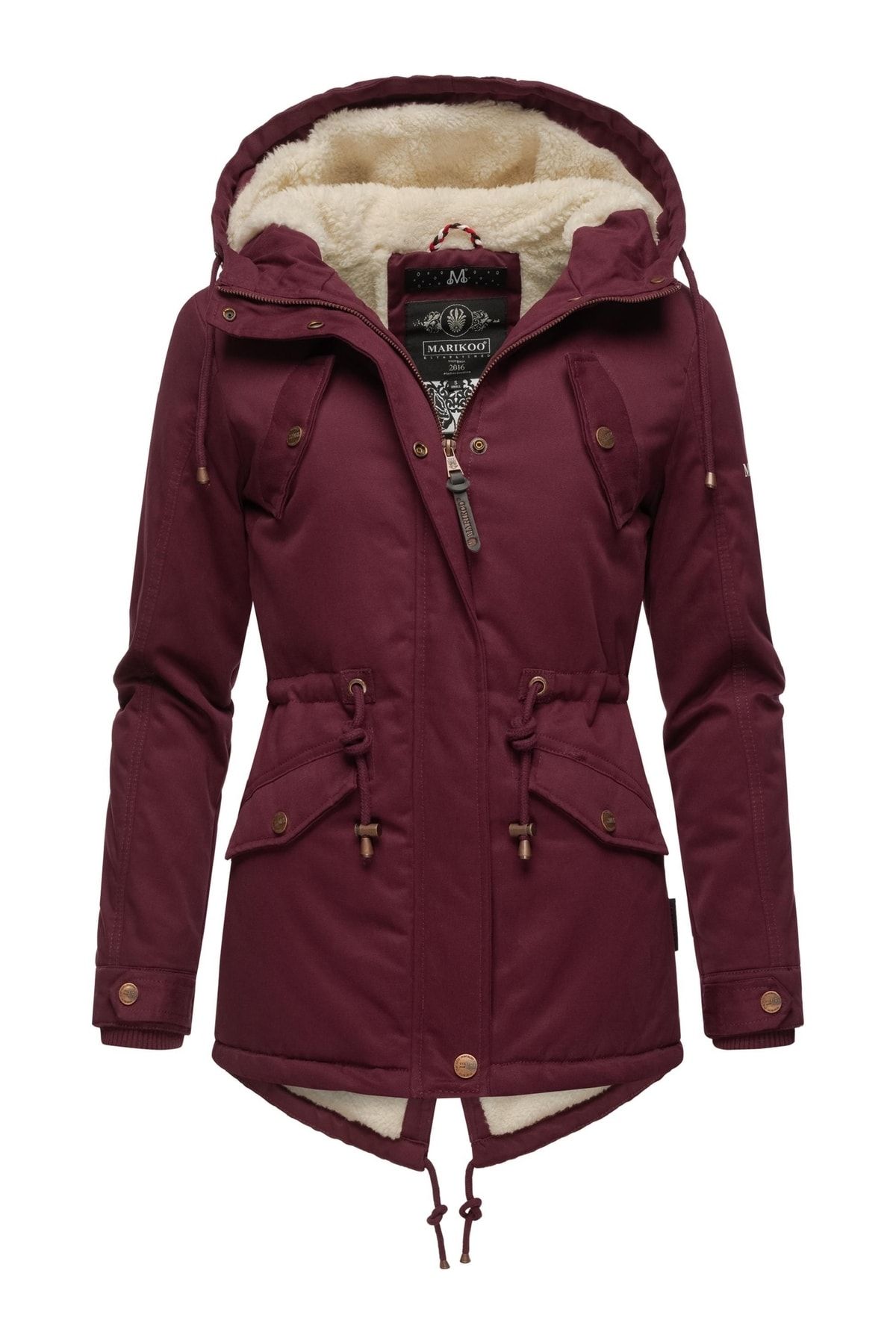 Marikoo Winterjacke Rot Parka
