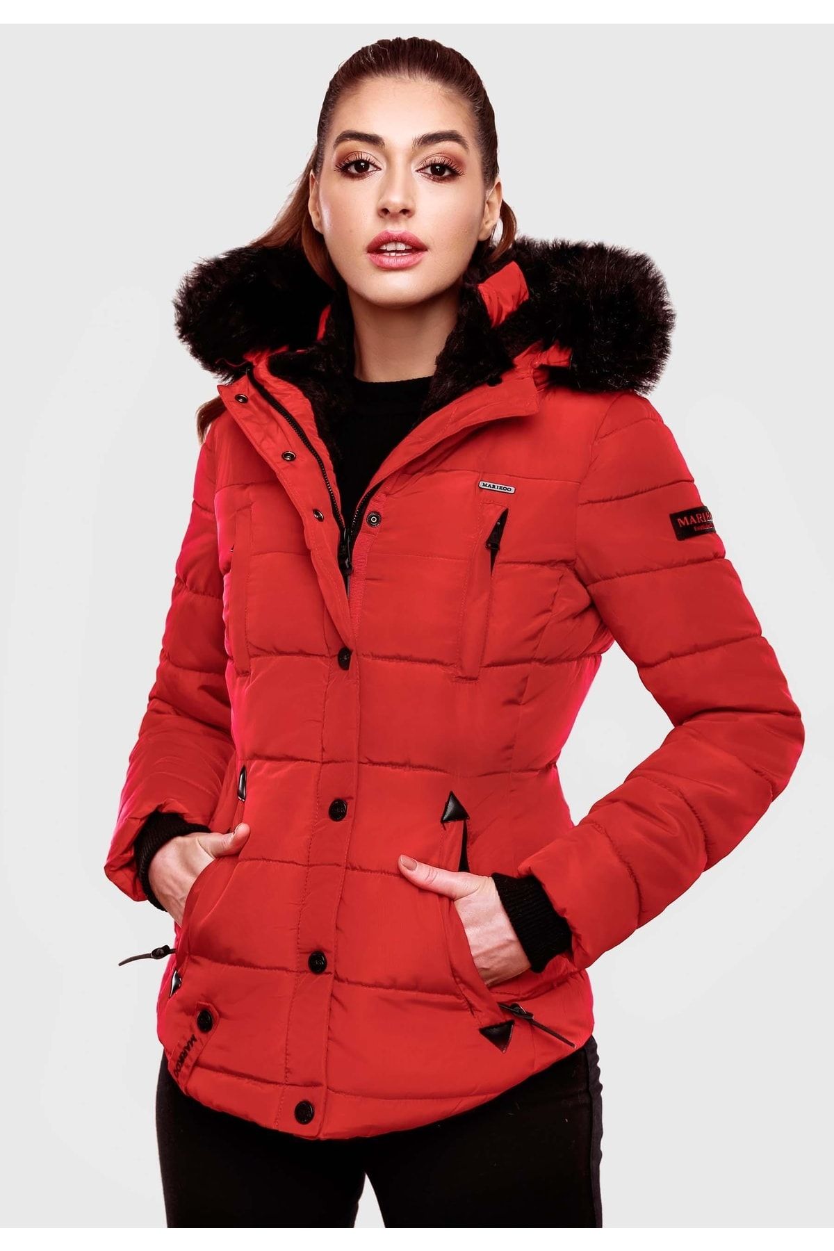 Marikoo Winterjacke Rot Puffer