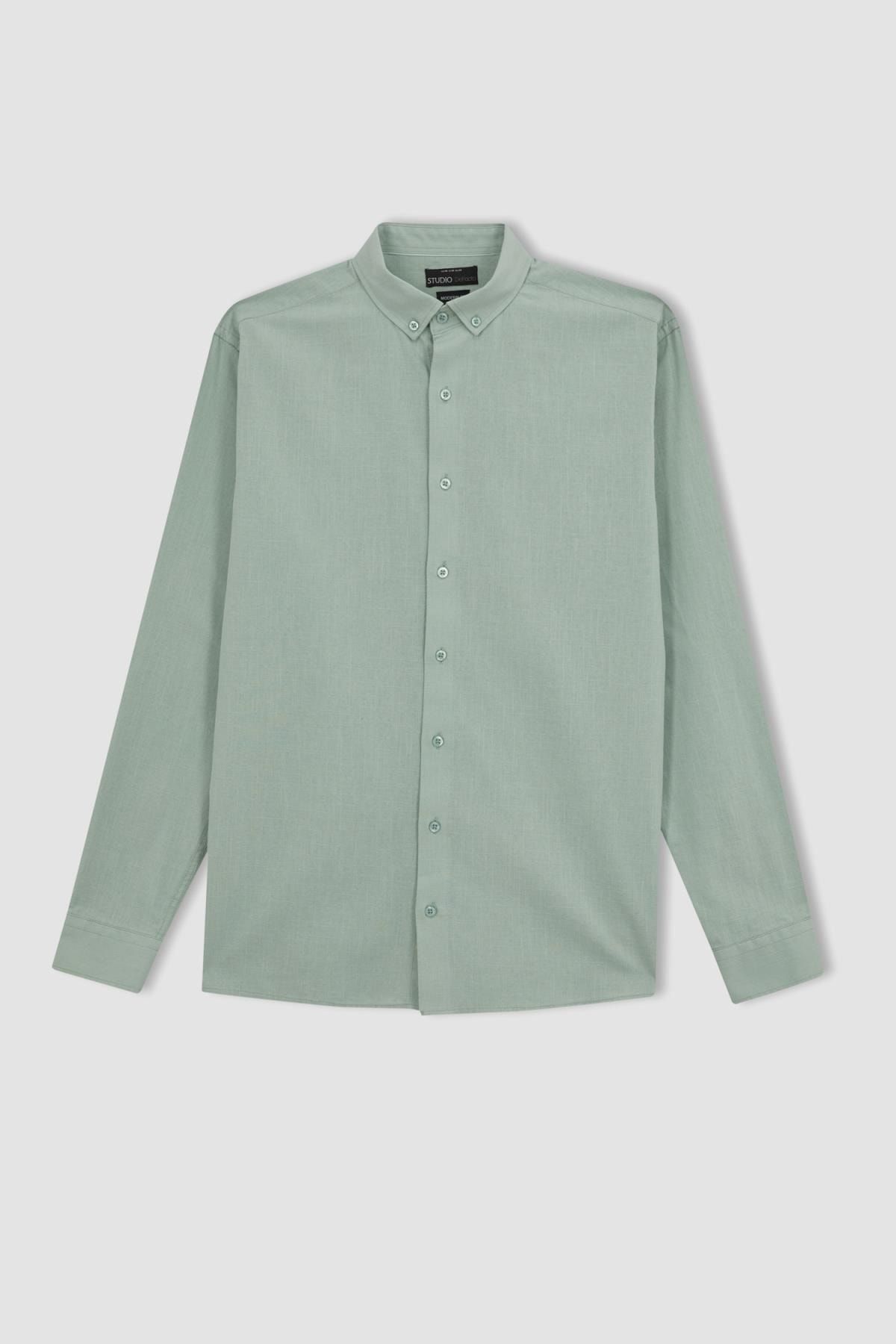 DeFacto Hemd Grün Regular Fit