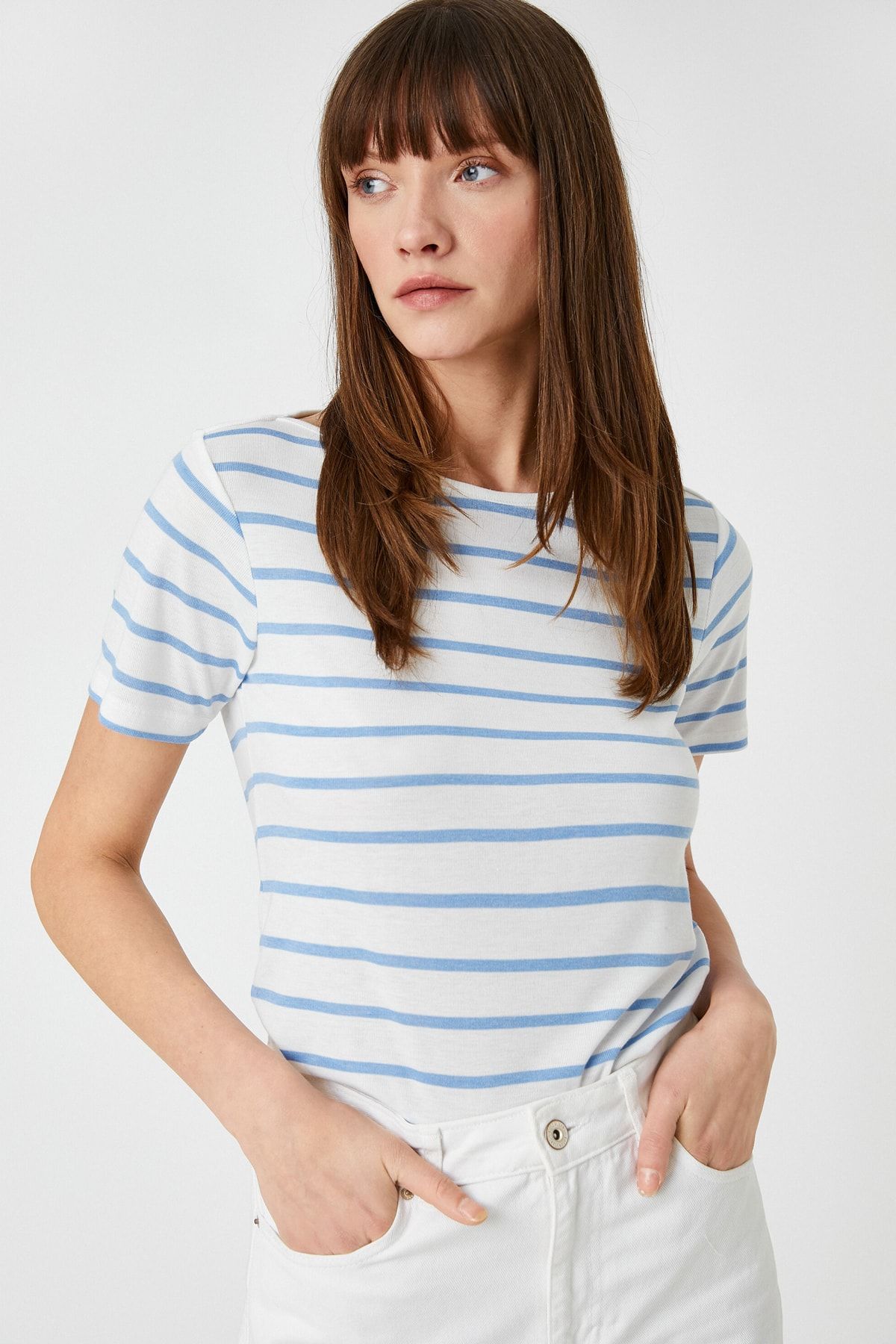 Koton T-Shirt Blau Regular Fit AR6026