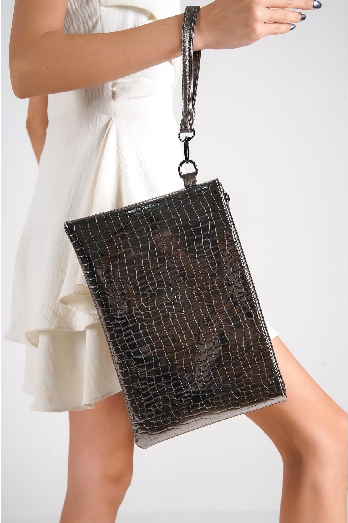 Platinum sale clutch bag