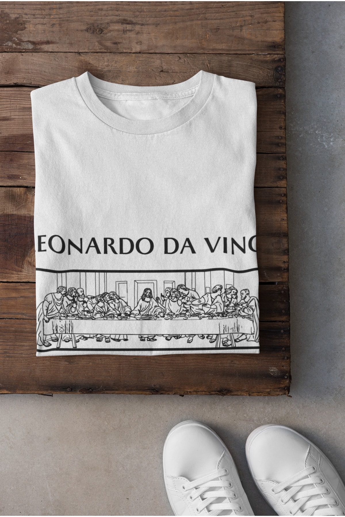 Adrift Leonardo Da Vinci Unisex Oversize White T-shirt - Last