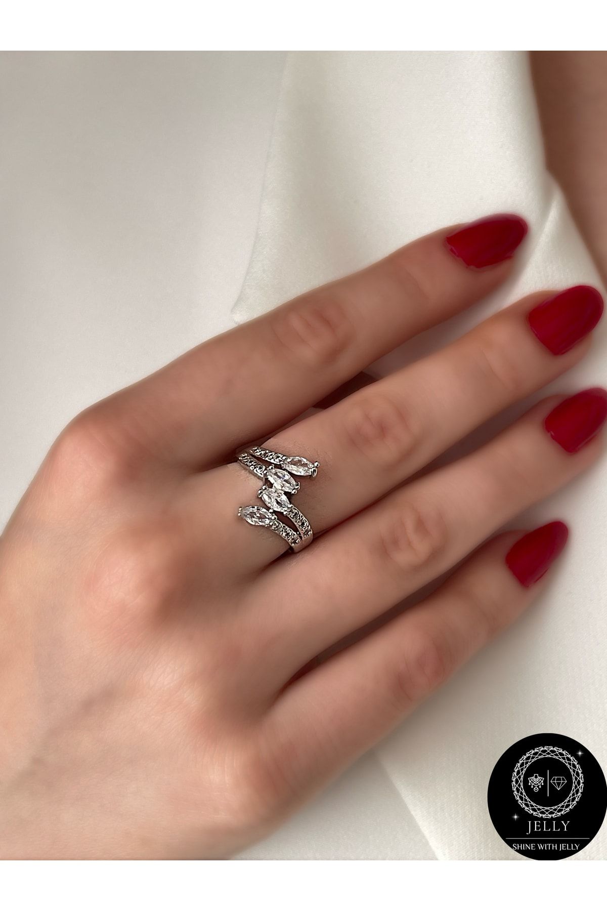 Silver shop double ring