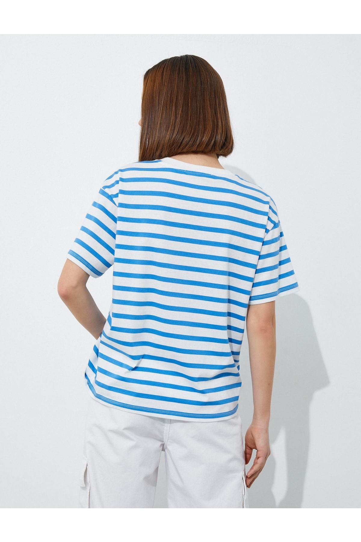 Koton T-Shirt Blau Regular Fit FN6071