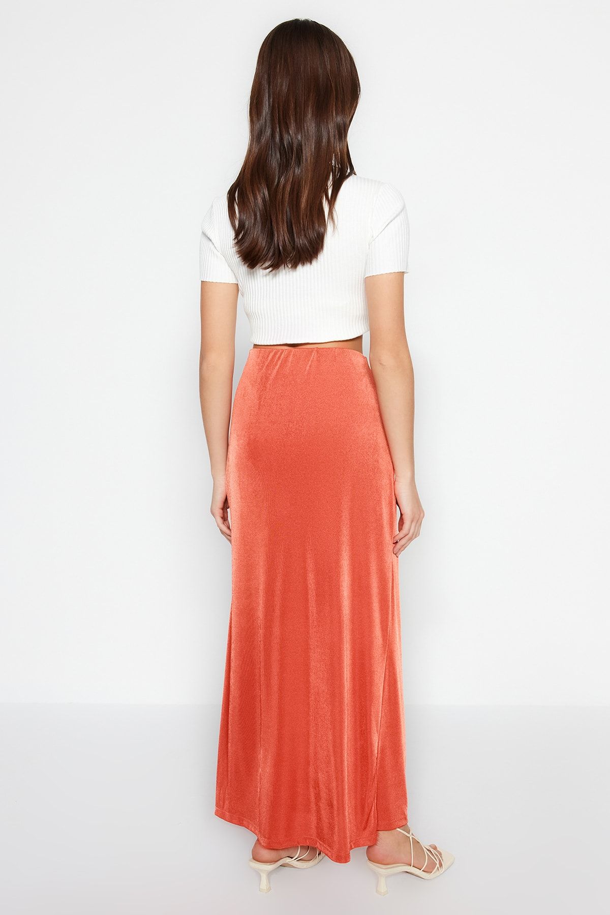 Trendyol Collection Skirt Orange Maxi