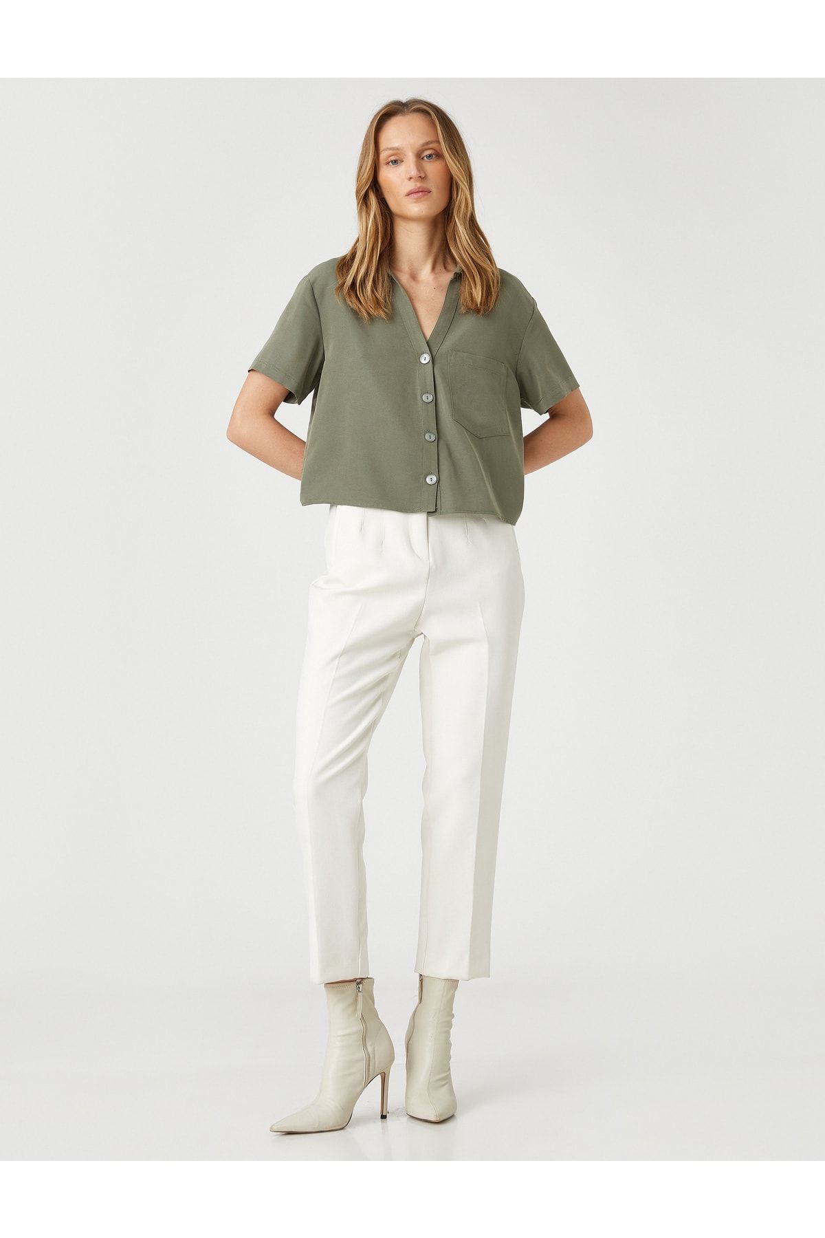 Koton Hemd Khaki Regular Fit