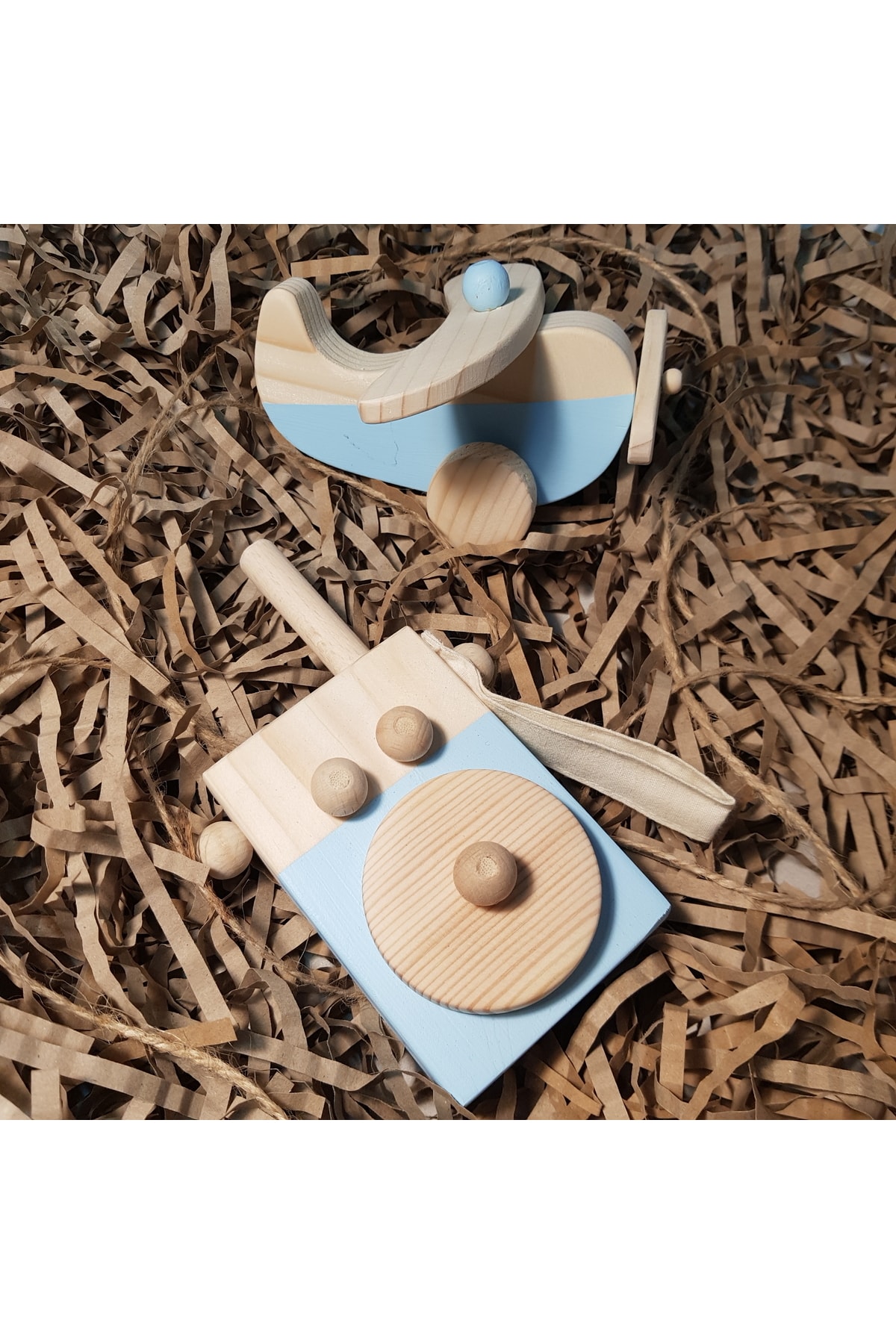 aswood Ahşap Montessori Baby Telsiz + Baby Uçak Oyuncak Set,waldorf Oyuncak,hediyelik Çocuk Oyuncağı +2 Yaş fotoğrafı 2 (önizleme)