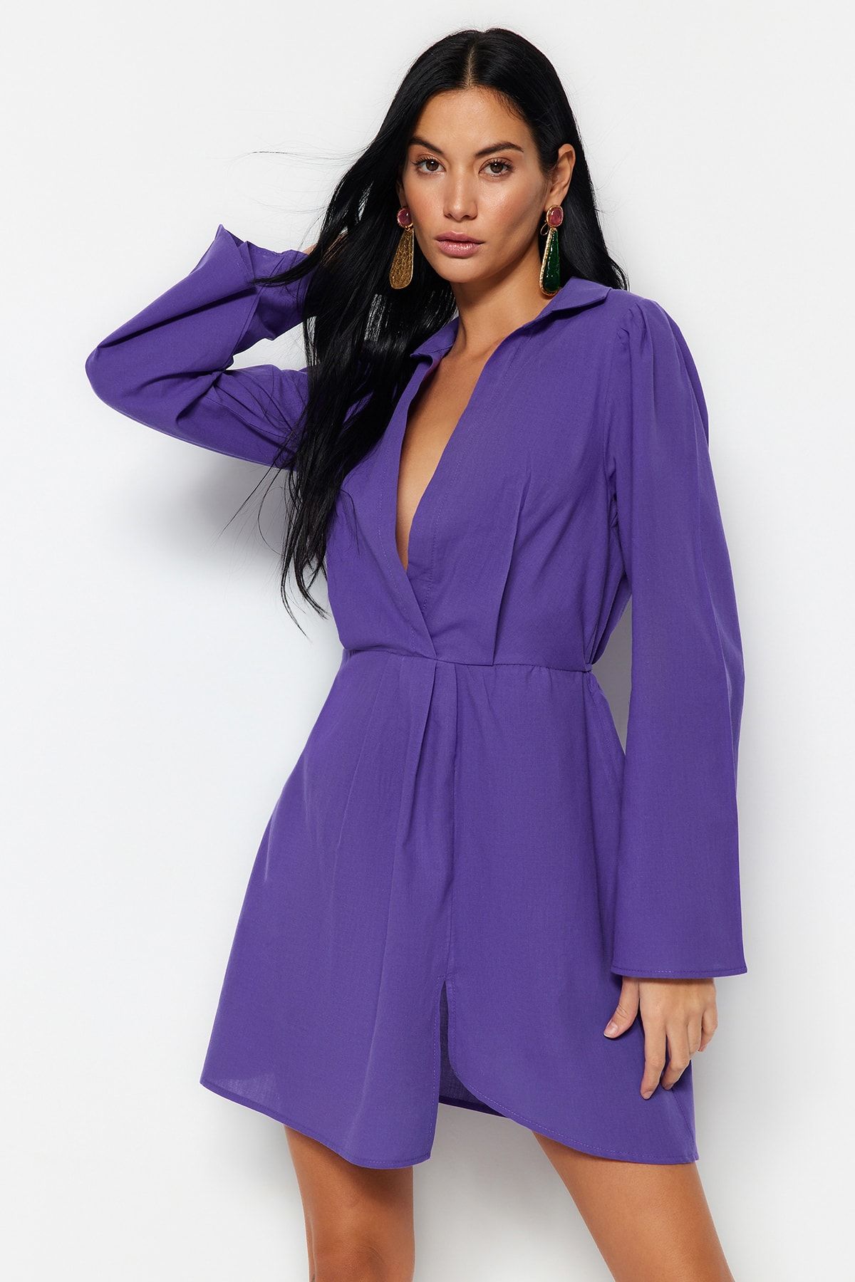 Trendyol Collection Kleid Lila Blusenkleid