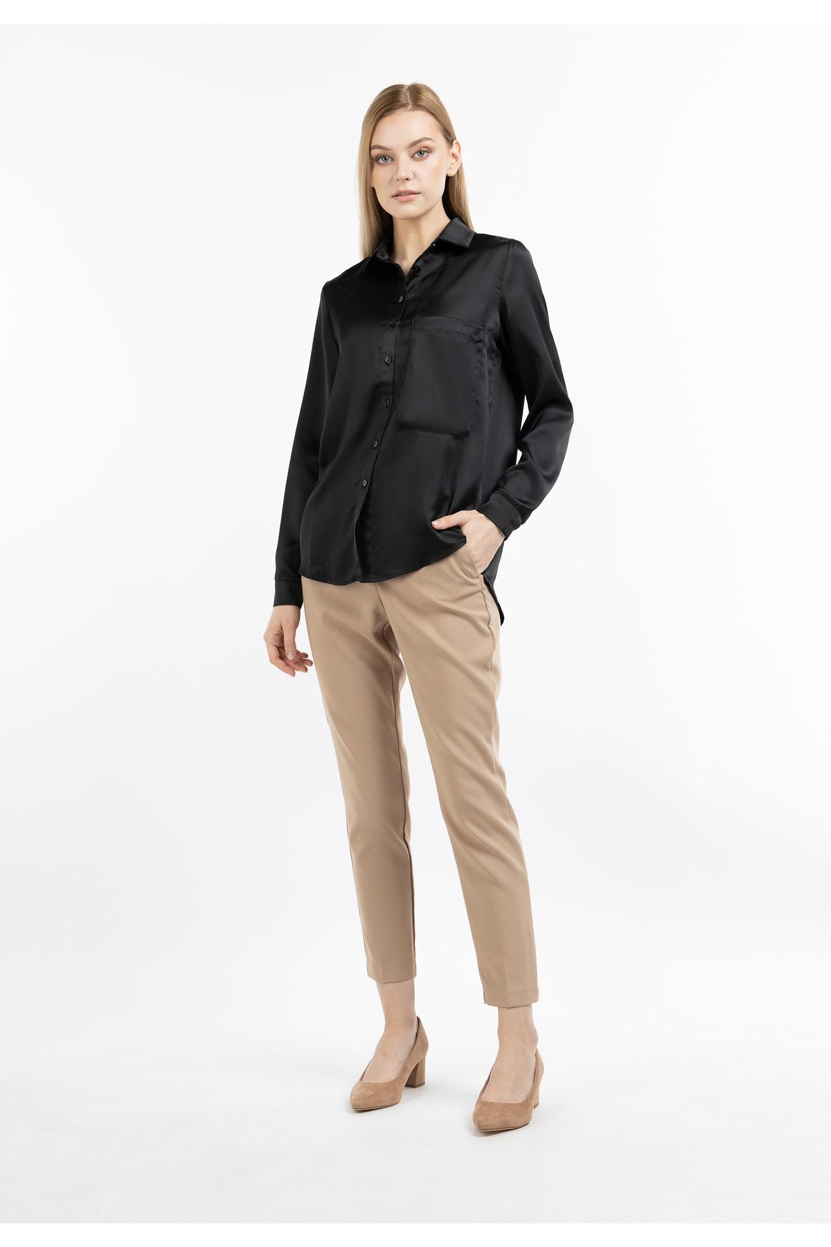Dreimaster Hemd Schwarz Regular Fit