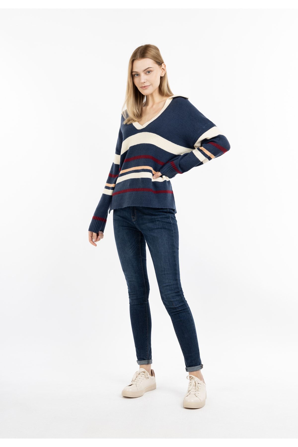 Dreimaster Pullover Dunkelblau Regular Fit
