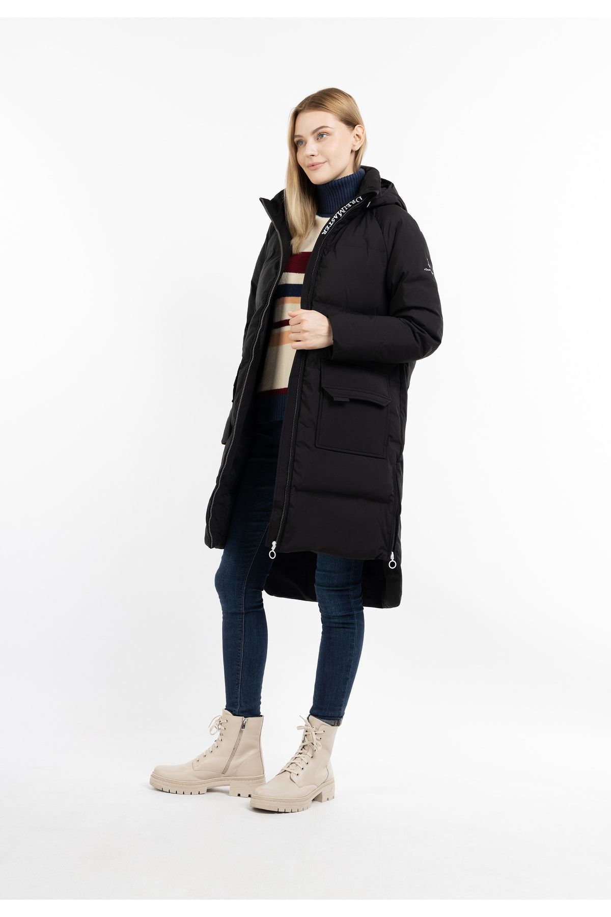 Dreimaster Winterjacke Schwarz Basic