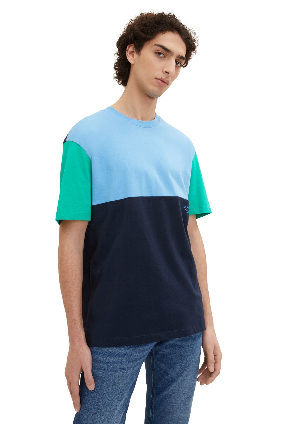 Captain Denim T-Shirt Herren - Blaues Tom Tailor Sky für Trendyol