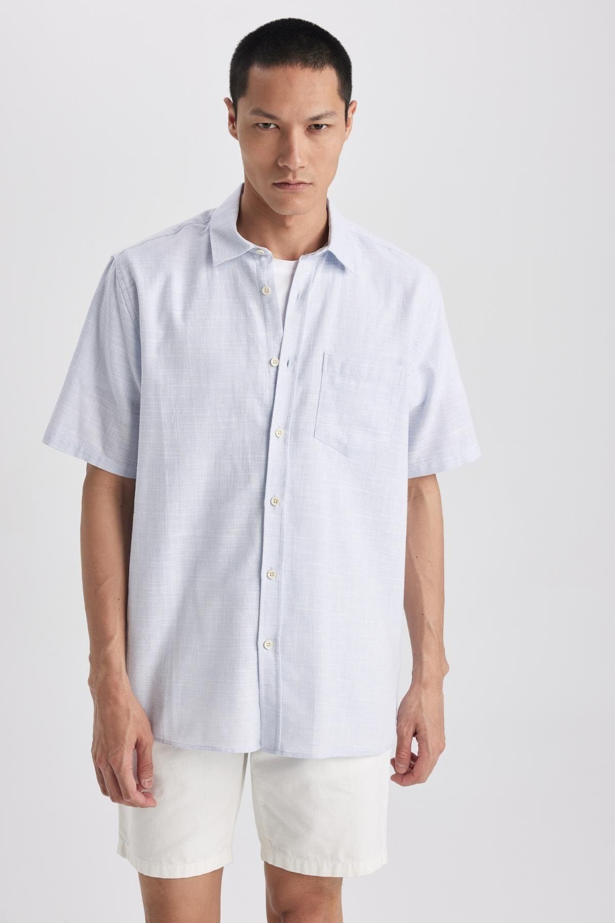 DeFacto Hemd Blau Regular Fit
