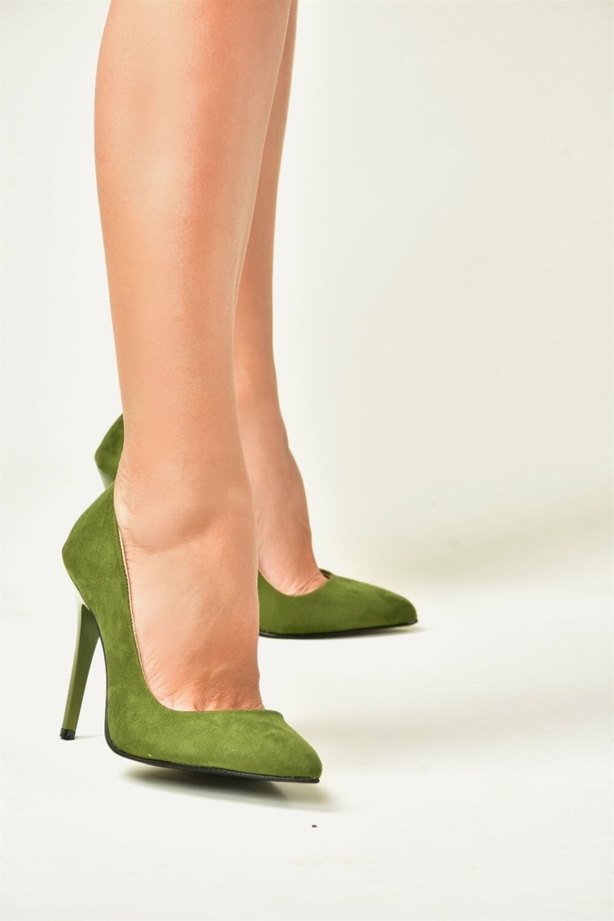 Fox Shoes-Zelené dámské boty na podpatku 8922151902 3