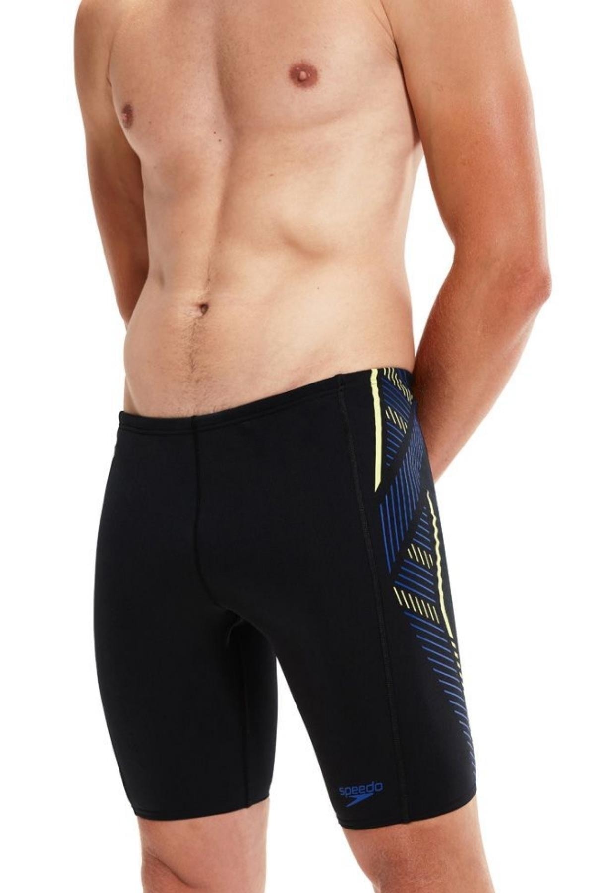 SPEEDO Erkek Jammer Yüzücü Mayosu Tech Pnl Jam Am Black/blue 8-00303414536