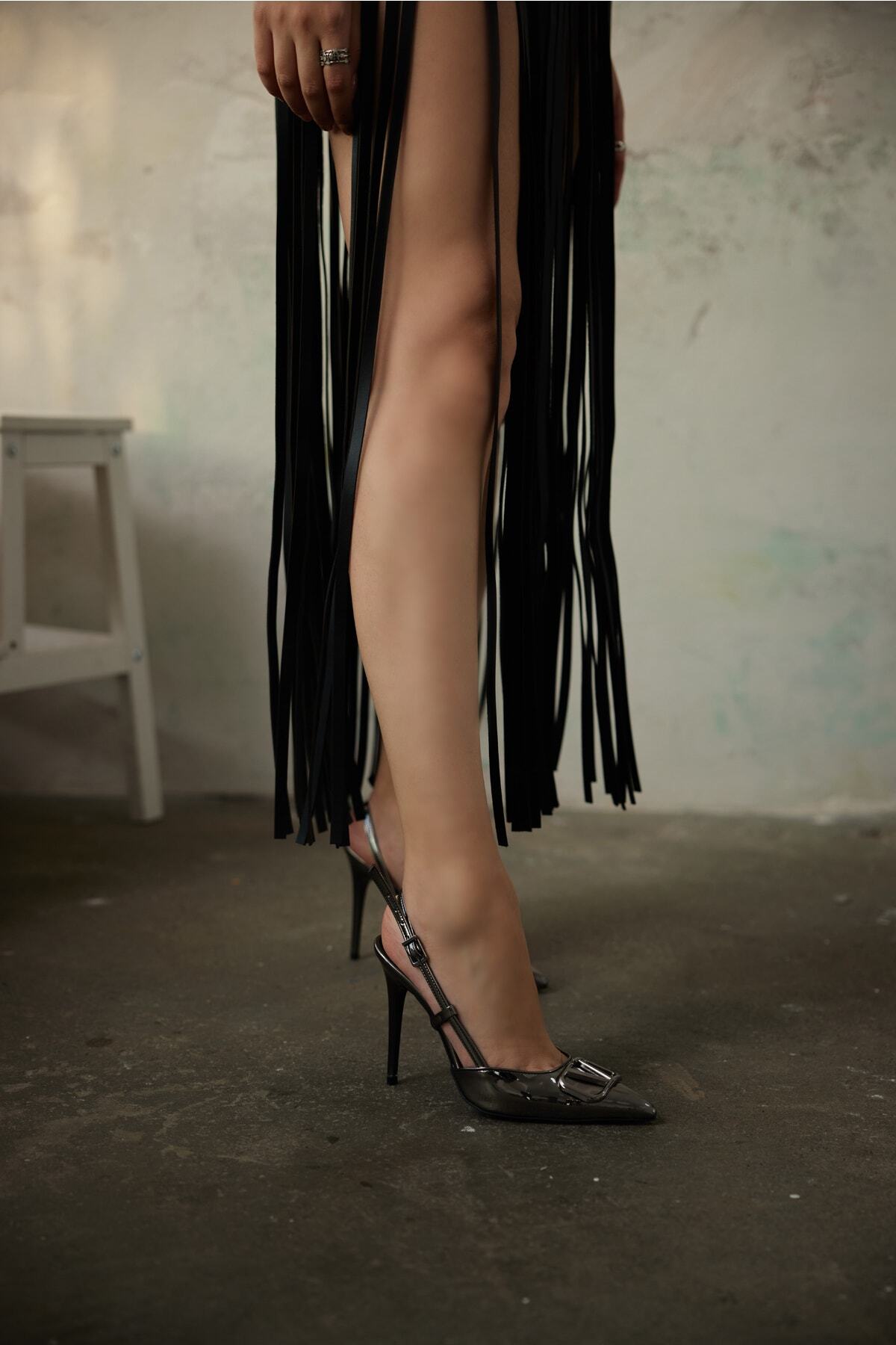 AYAKKABI PRENSİ-Liva Platinum Patent Leather 10 cm Γυναικείο στιλέτο, ψηλοτάκουνα παπούτσια 3