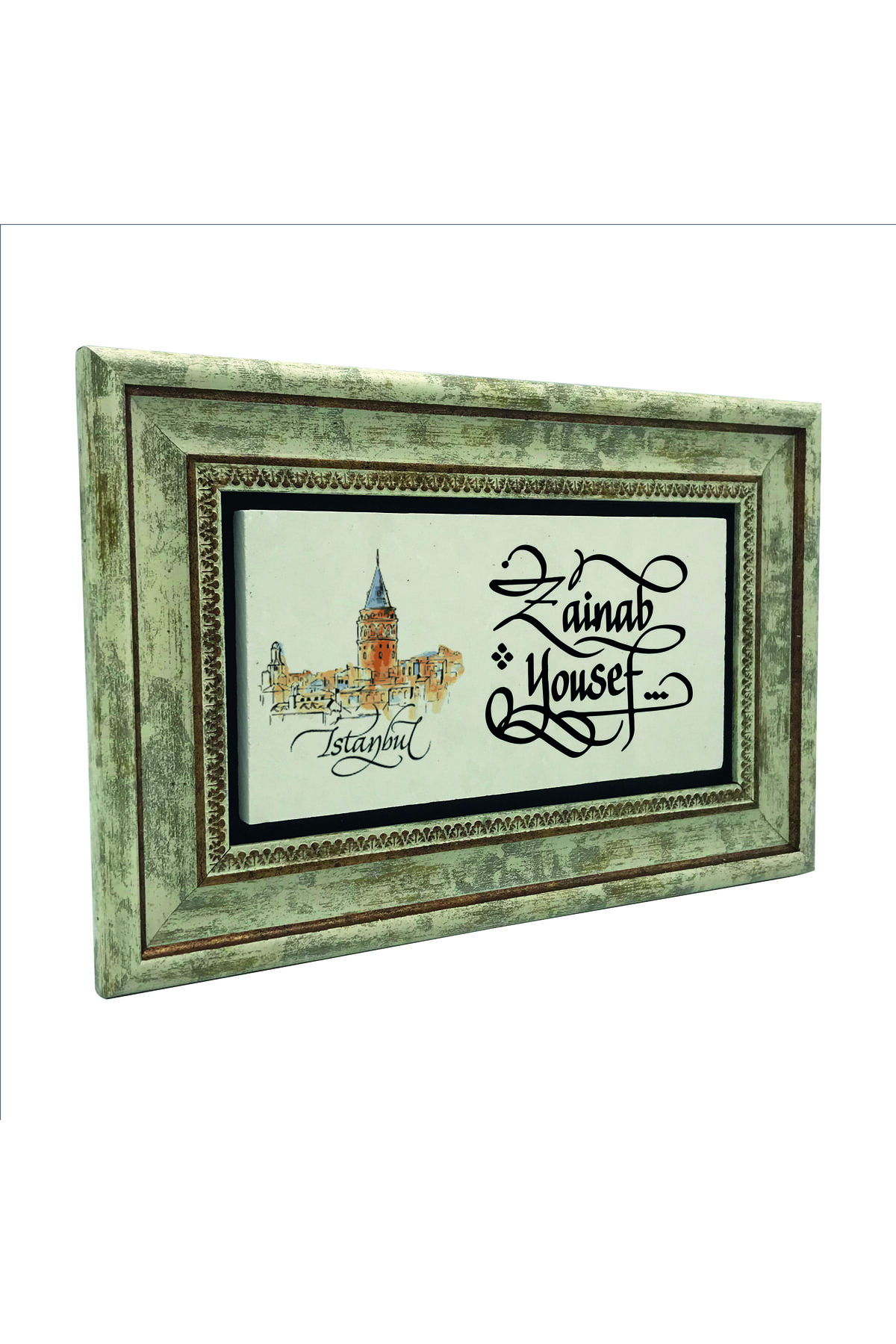 Personalized Painting with Name on Natural Stone with Traditional Calligraphy