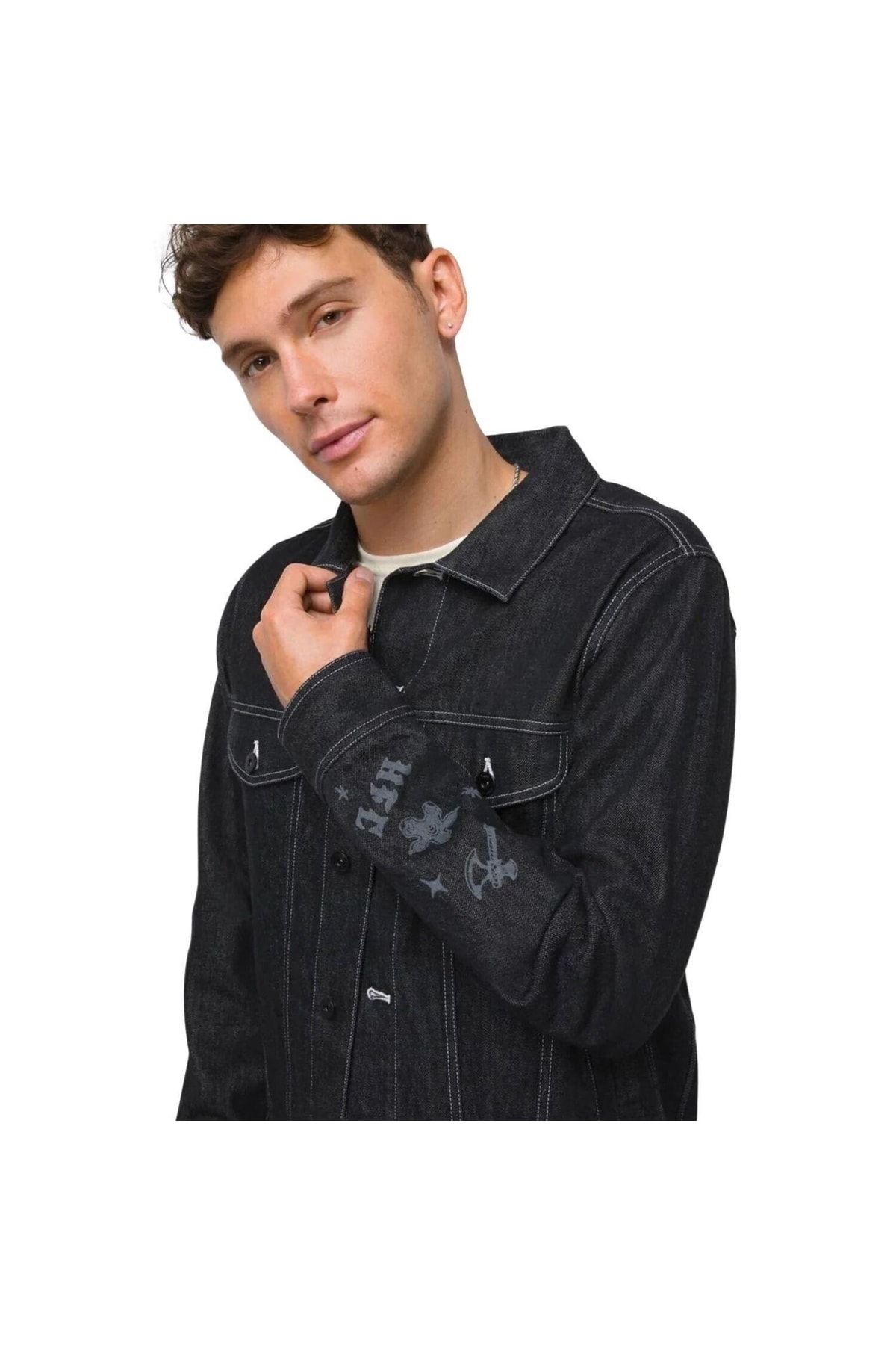 Vans black denim jacket top