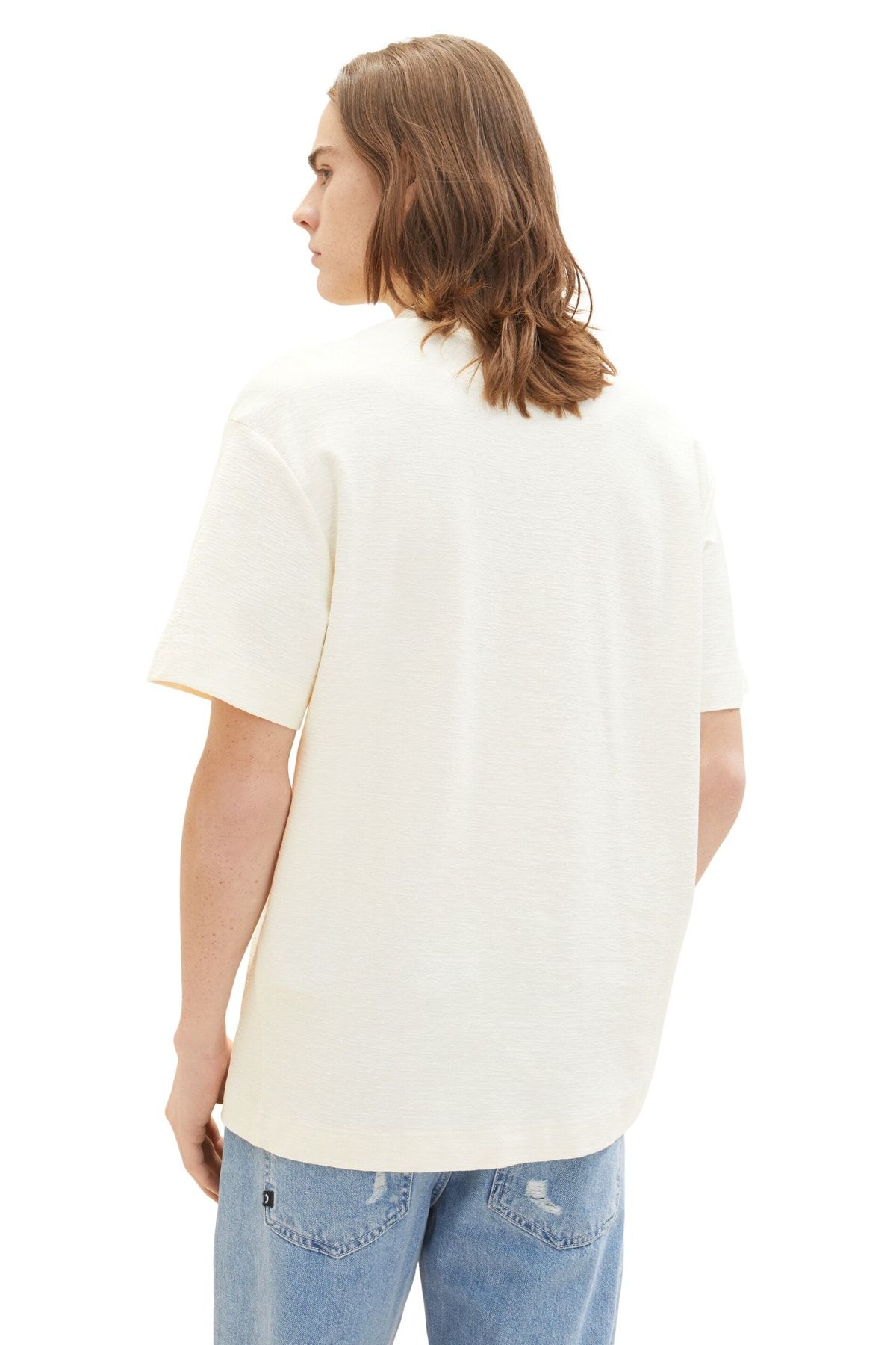 Tom Tailor Denim Men\'s T-Shirt - Wool White Trendyol