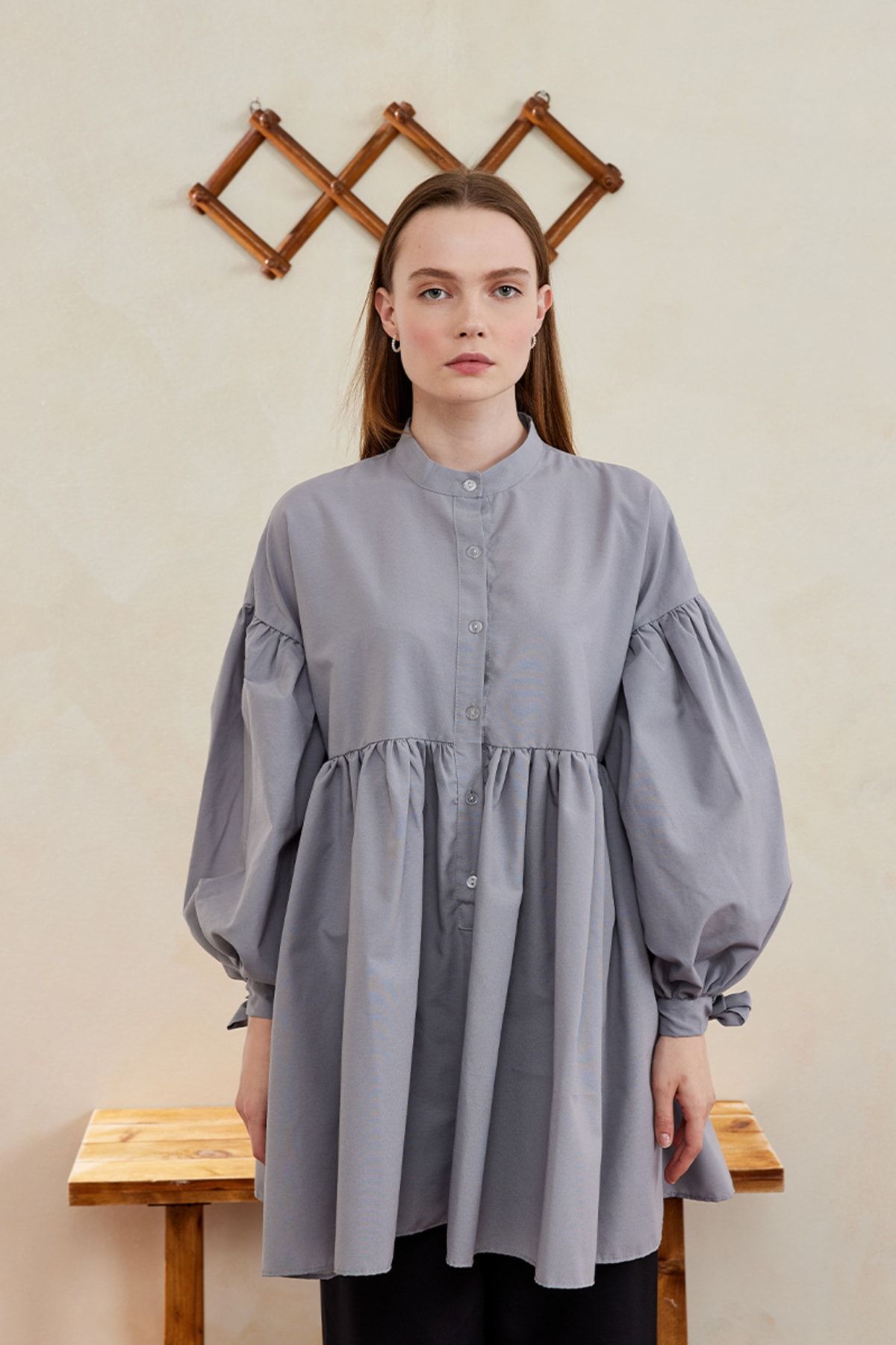Ceylan Otantik-Buttoned Tied Robe Tunic 2