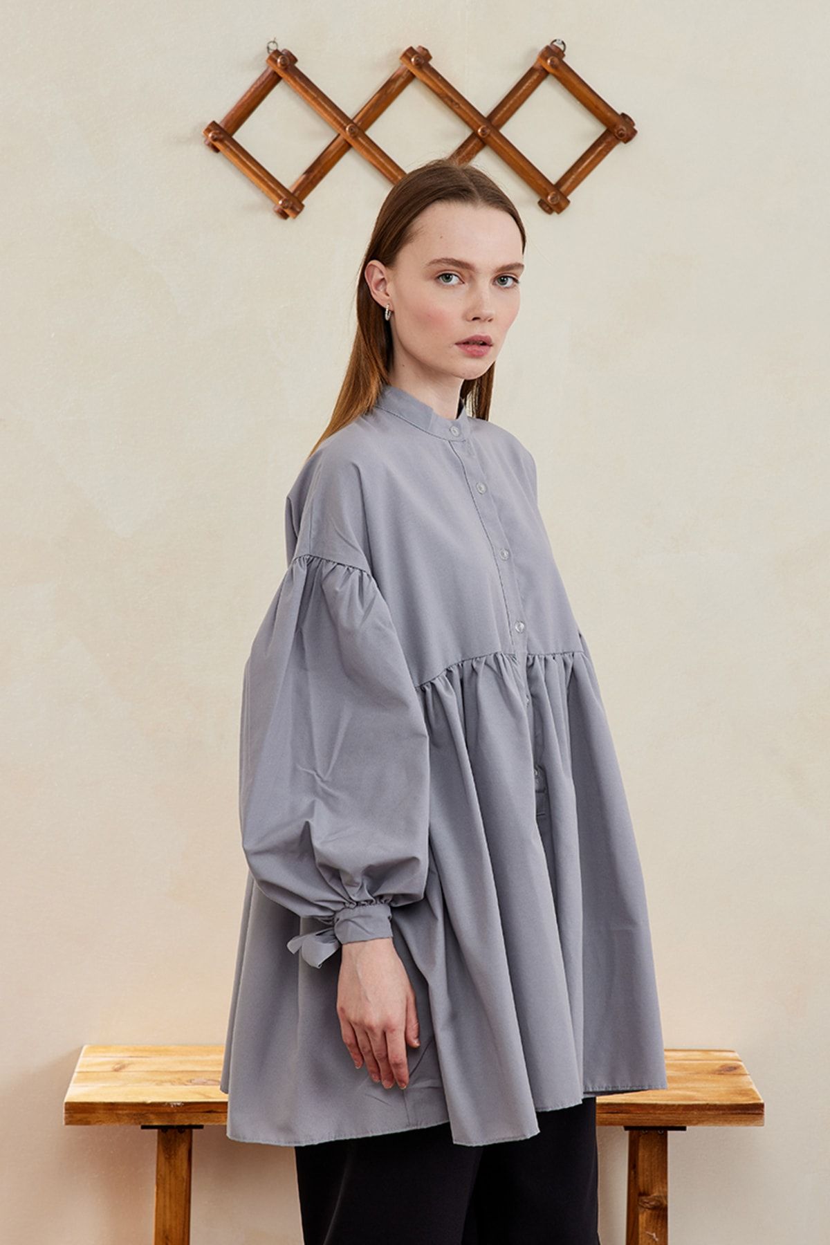 Ceylan Otantik-Buttoned Tied Robe Tunic 7