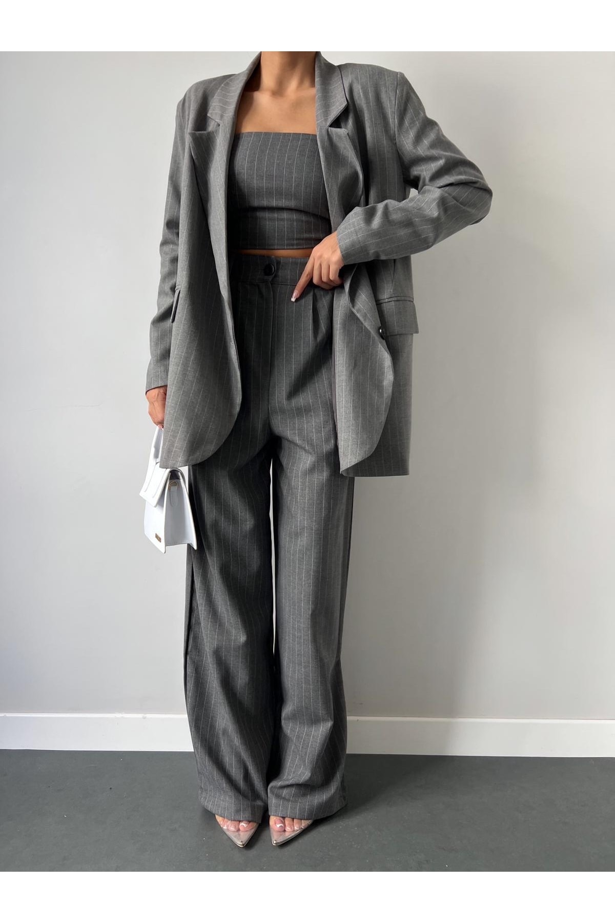 Gray Striped Suit