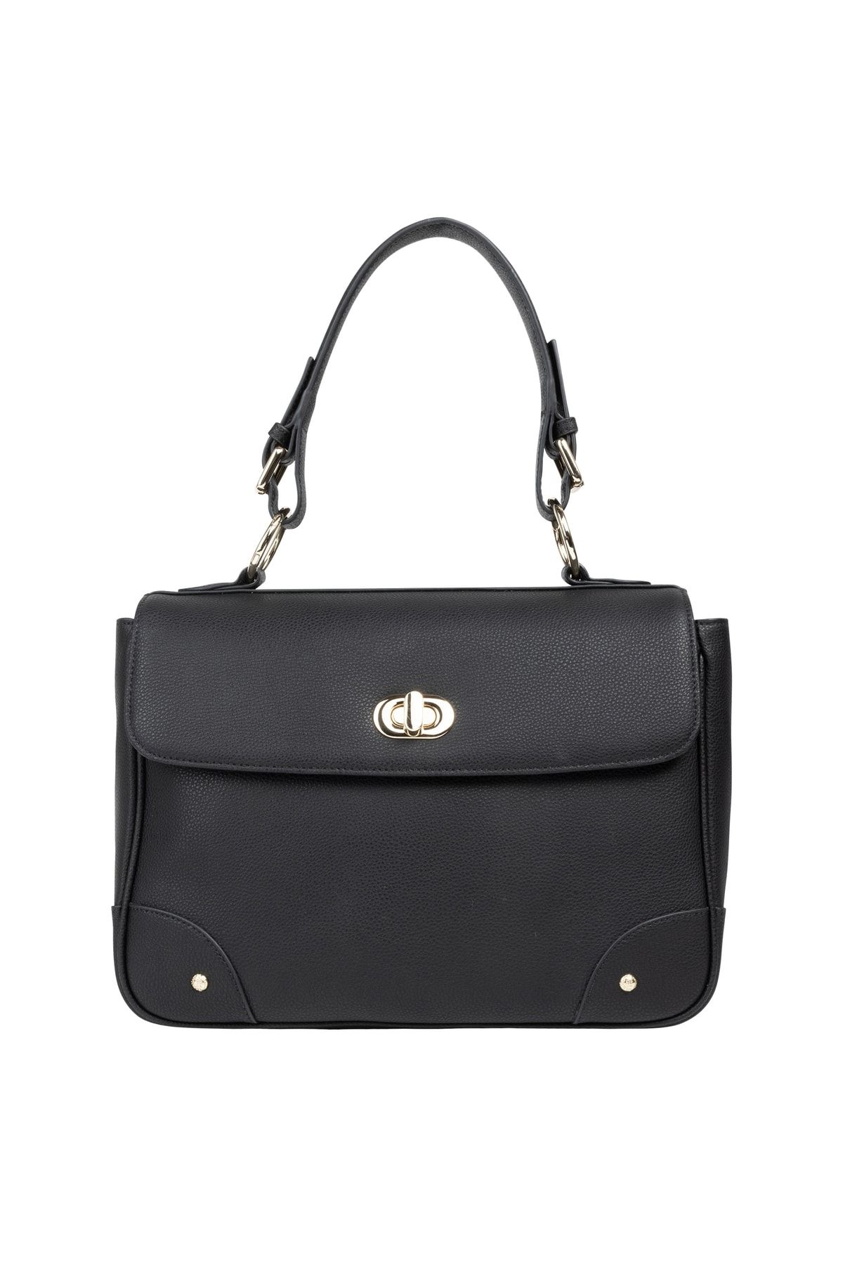 Dreimaster Handtasche Schwarz Unifarben