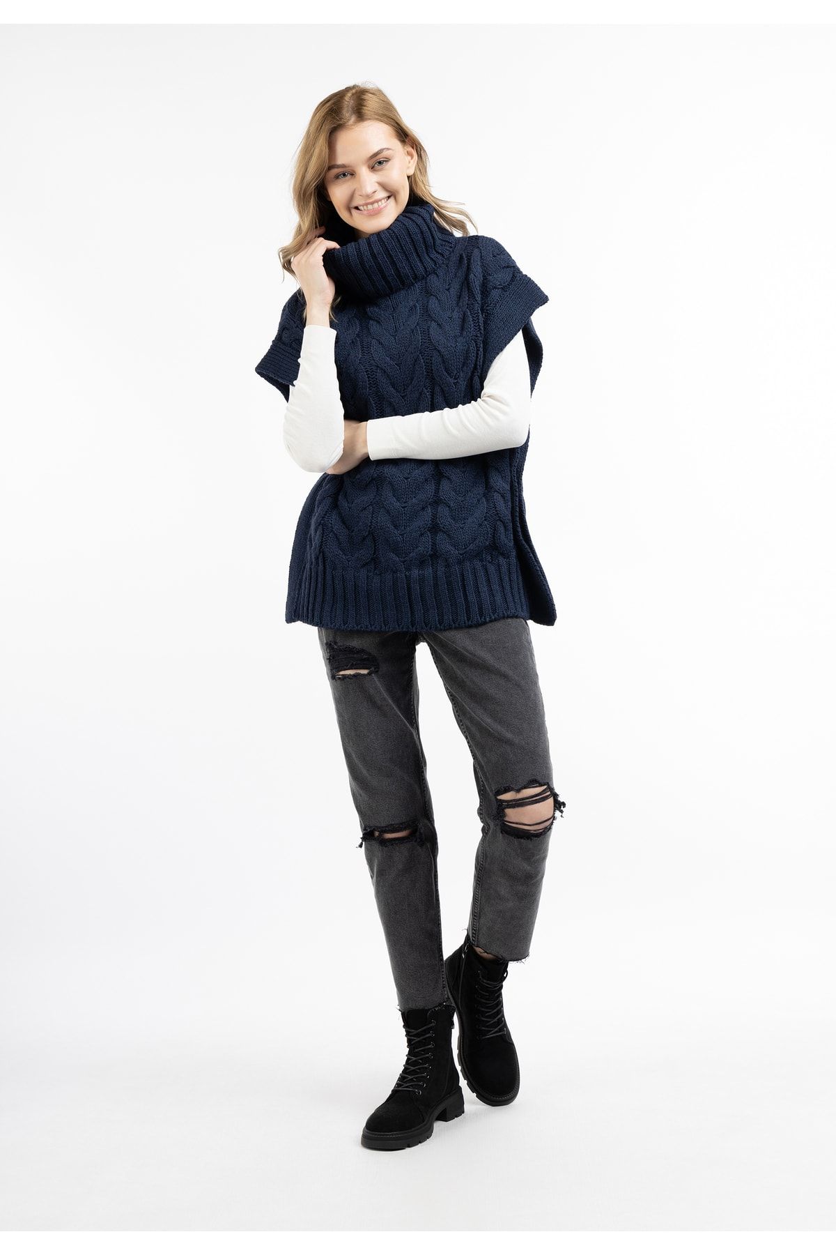 Dreimaster Weste Blau Basic