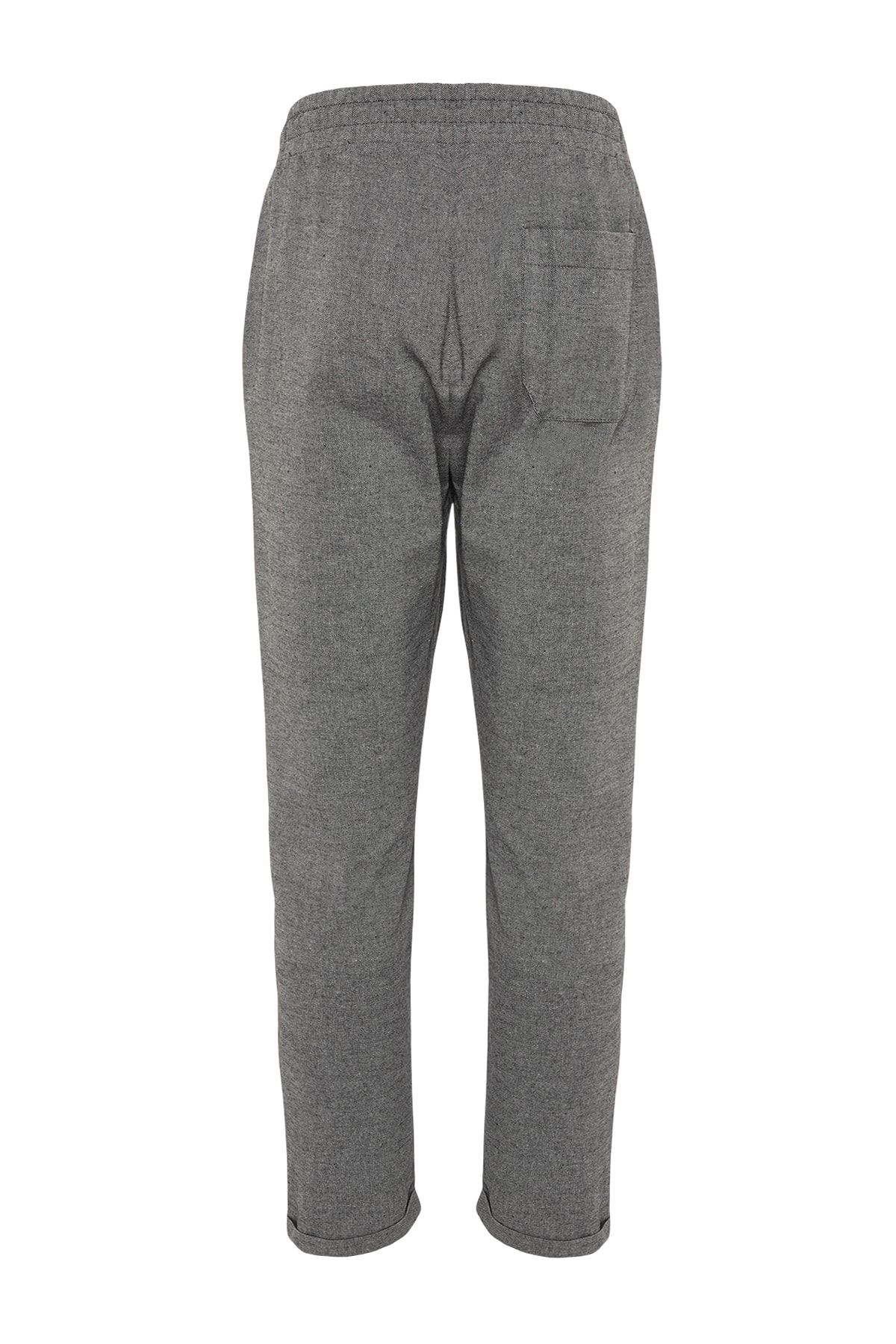 Trendyol Collection-Schwarze Hose mit doppeltem Bein und elastischem Bund, TMNSS22PL0029 9
